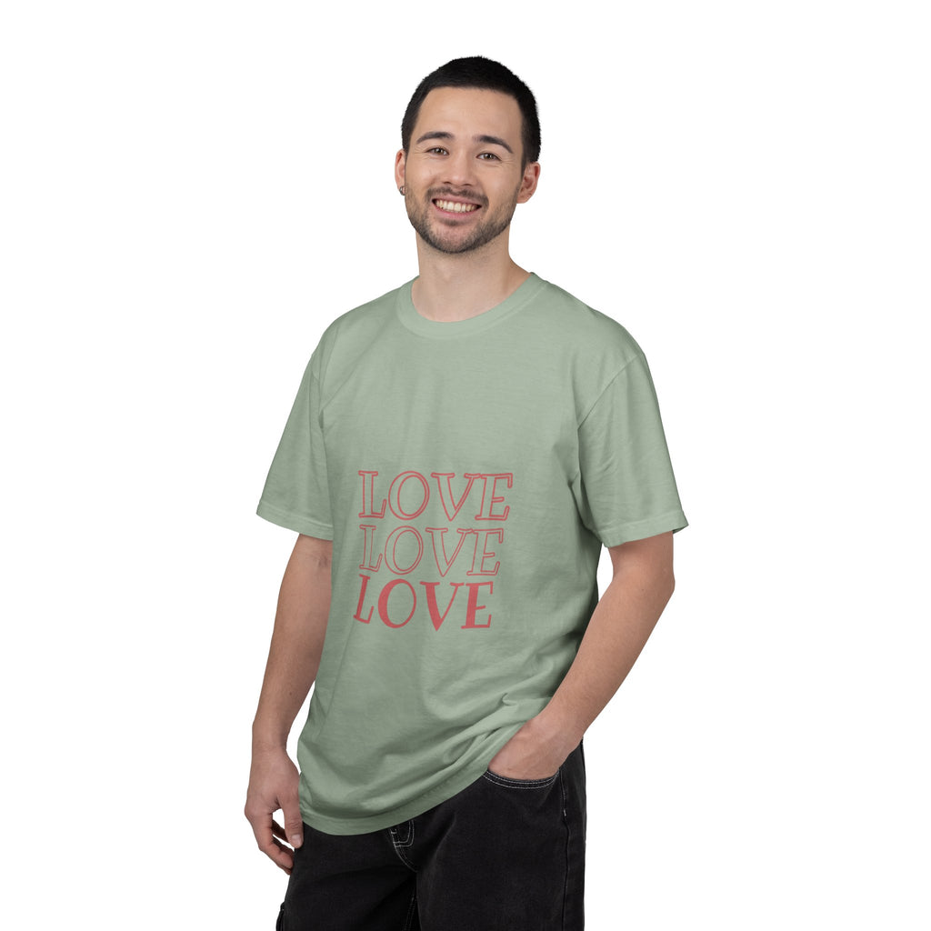Love Love Love T-Shirt — Vintage Pink Stacked Text Tee