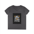Ladies' V-Neck T-Shirt — "Hate Racism, Stop Violence" Statement Tee
