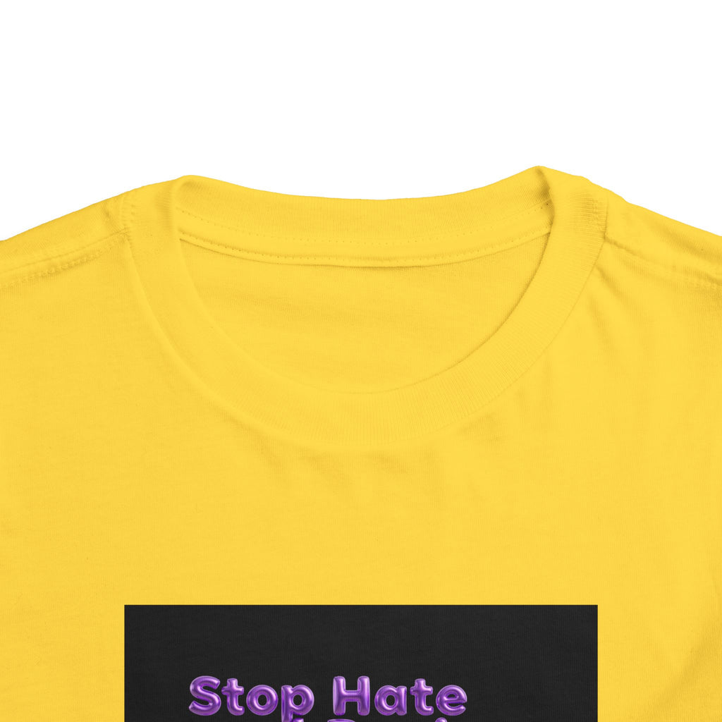 Stop Hate and Racism Toddler Tee — Purple Butterfly Anti-Racism Shirt