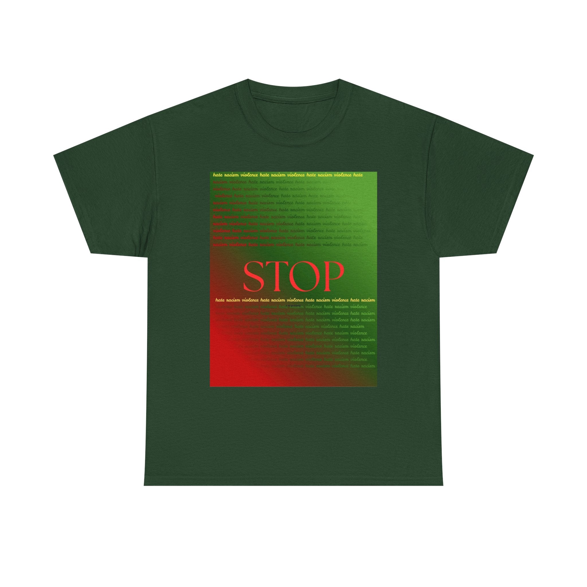 STOP Graphic Tee — Red & Green Gradient Statement T‑Shirt