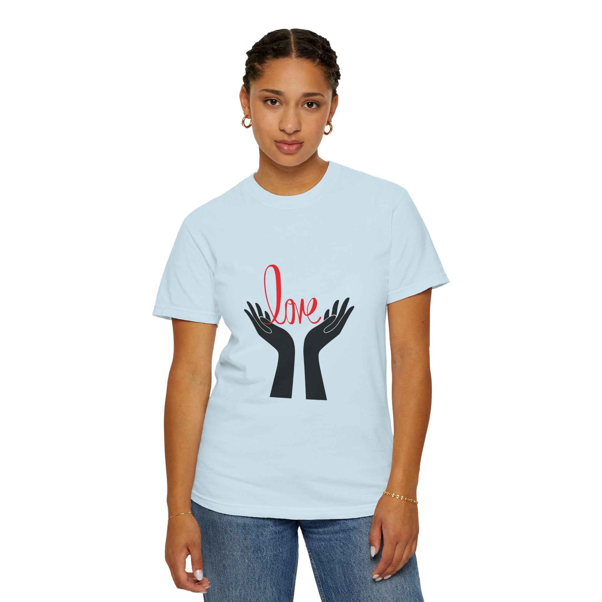Love Hands T-Shirt — Minimalist Heart Hands Graphic Tee