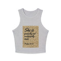 Racer Tank — "She is fearfully and wonderfully made" Gold Psalm 139:14 Inspirational Tank
