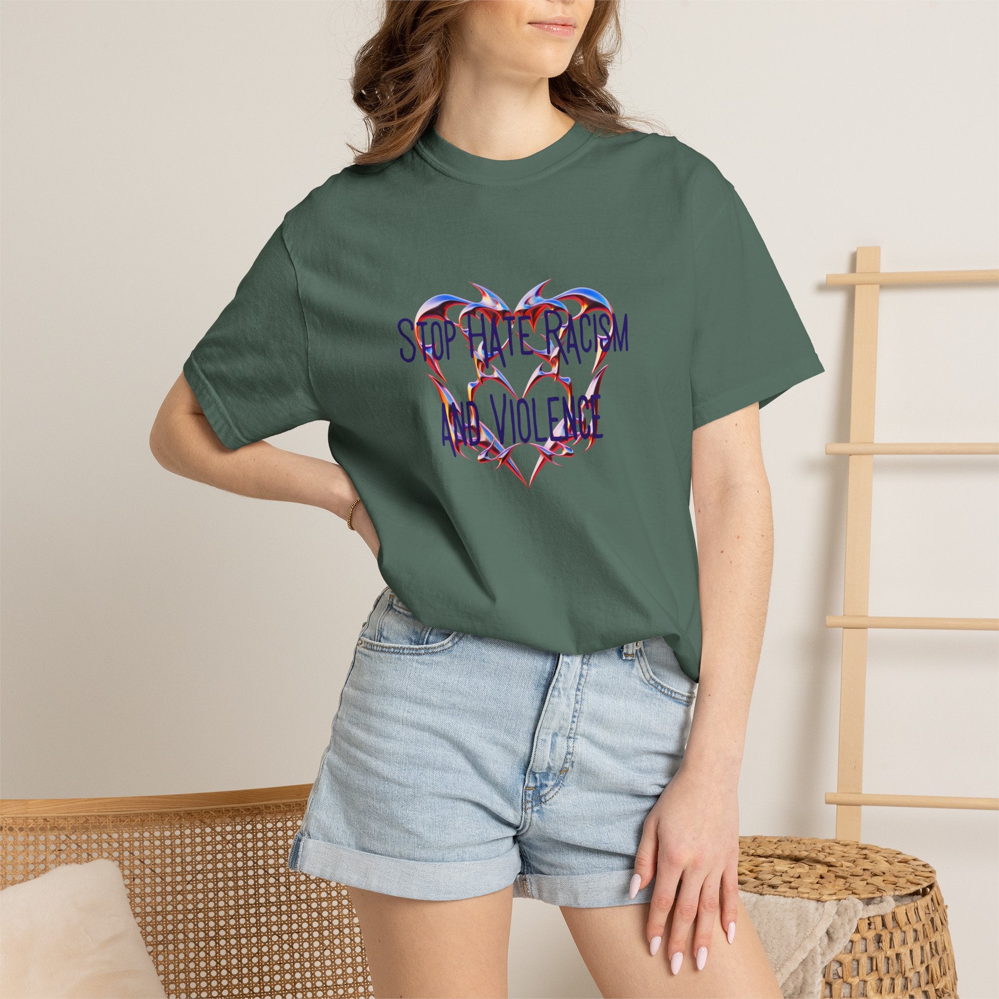 Stop the Racism and Violence Heart T-Shirt