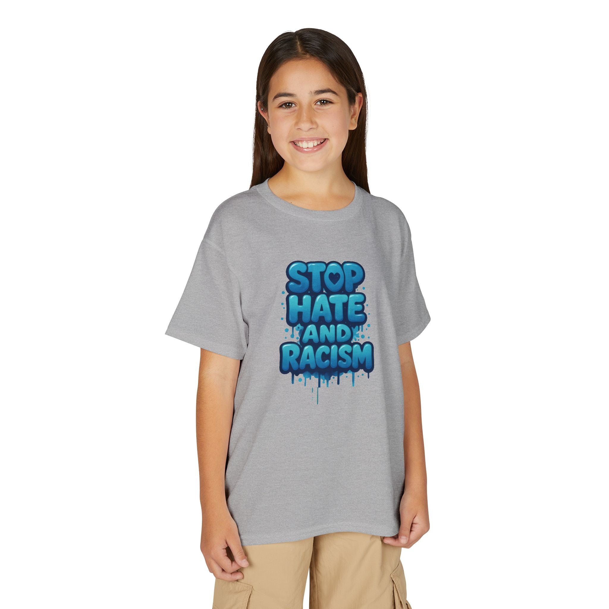 Stop Hate and Racism Youth T-Shirt — Anti-Racism Message Tee