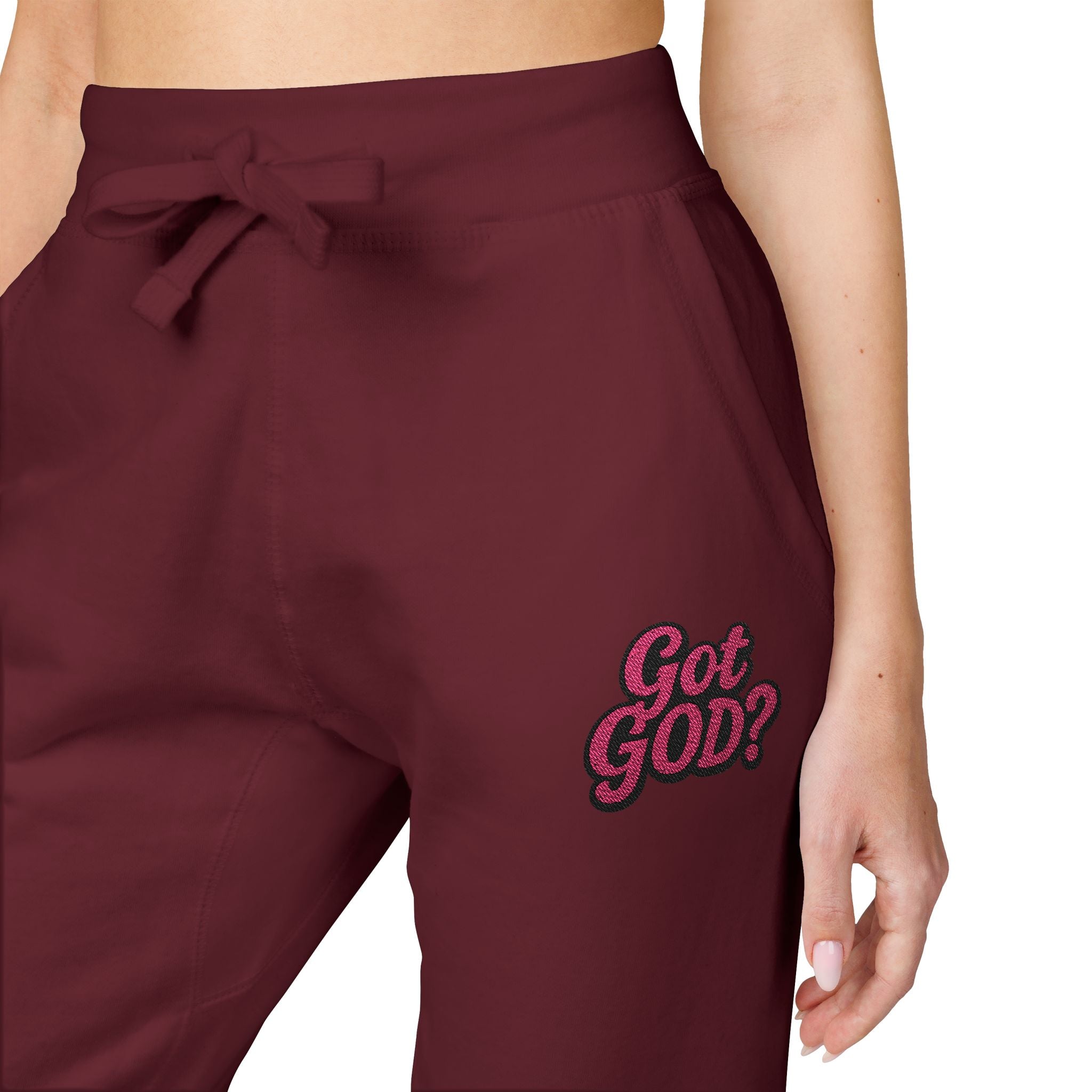 Embroidered 'Get Yours' Fleece Sweatpants — Cozy White Joggers