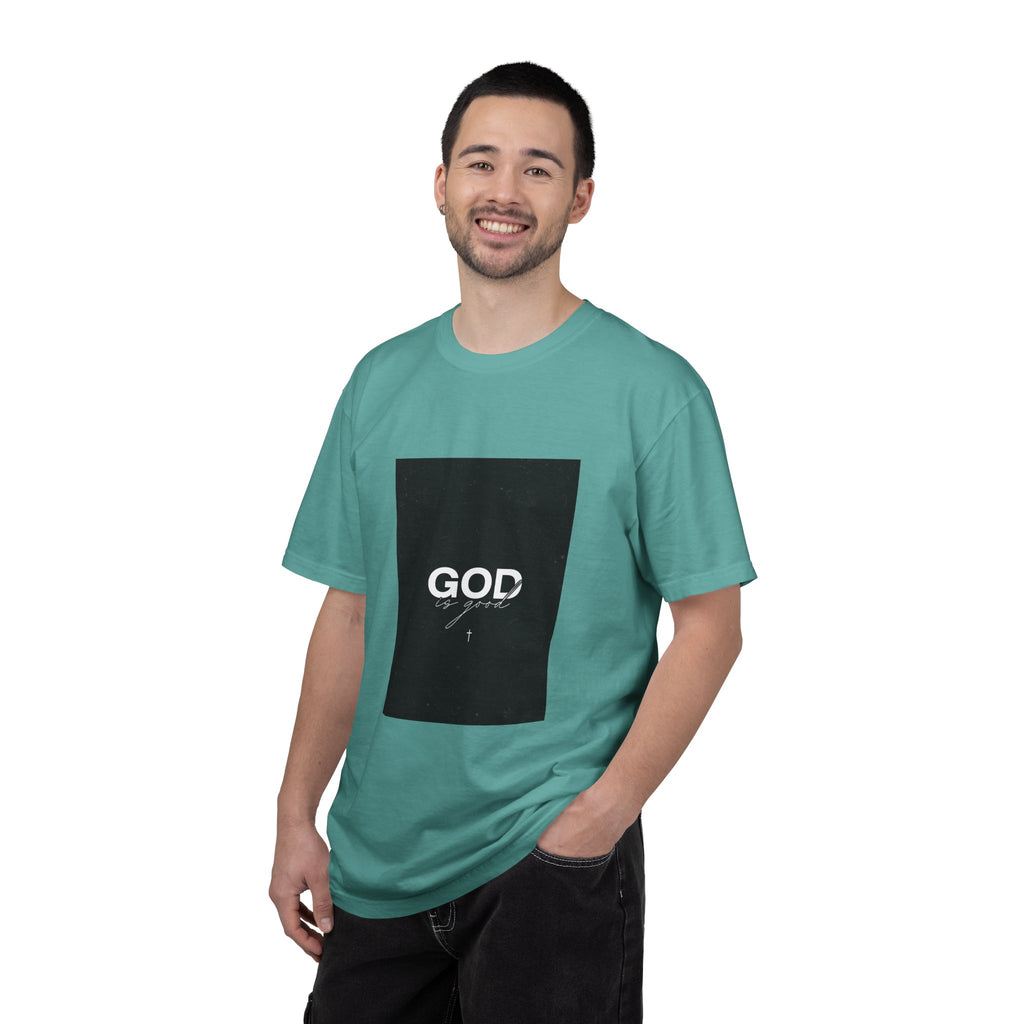 God Typography T-Shirt — Minimal Black Square Graphic Tee