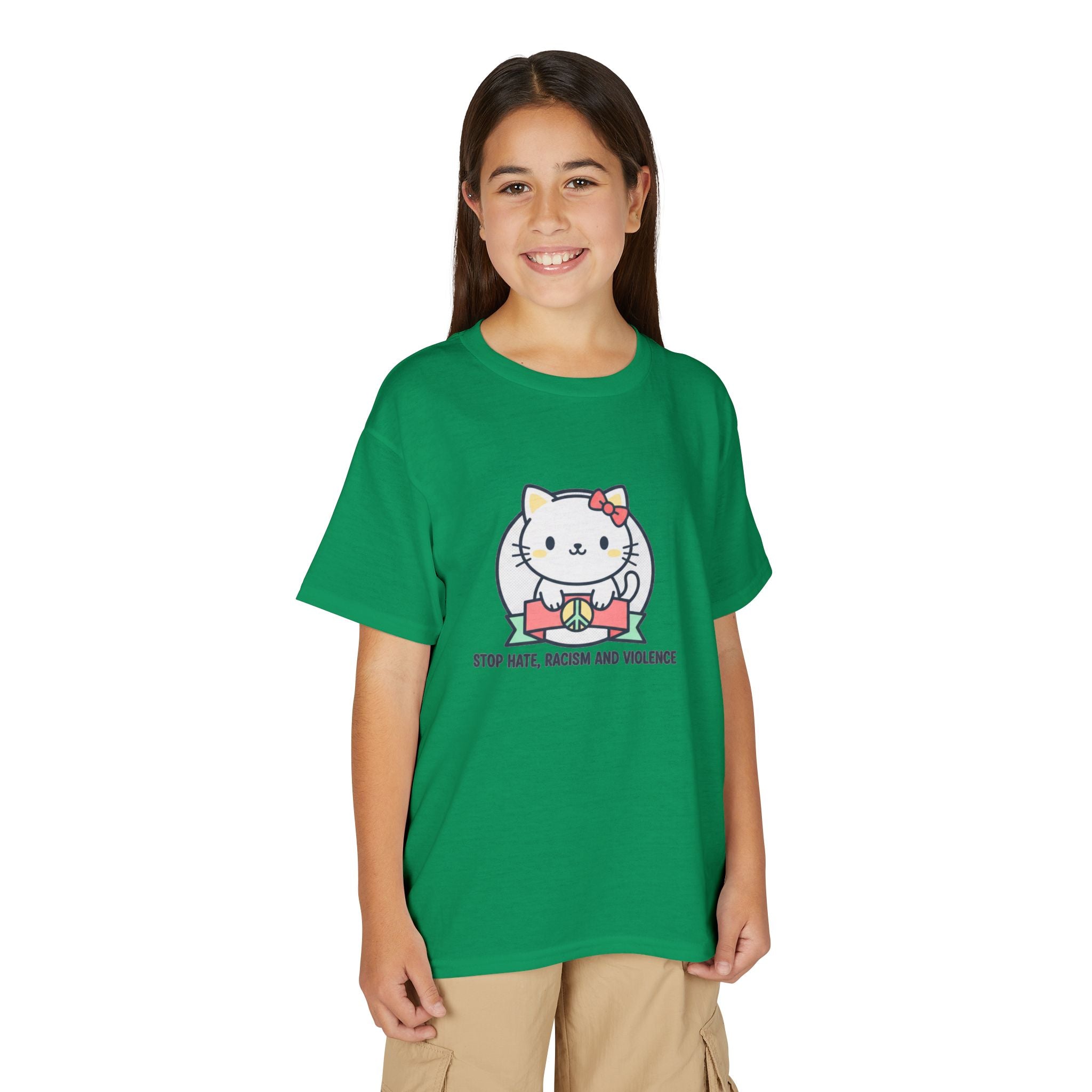 Youth Cat Graphic T-Shirt — HELLO KITTY STOP HATE