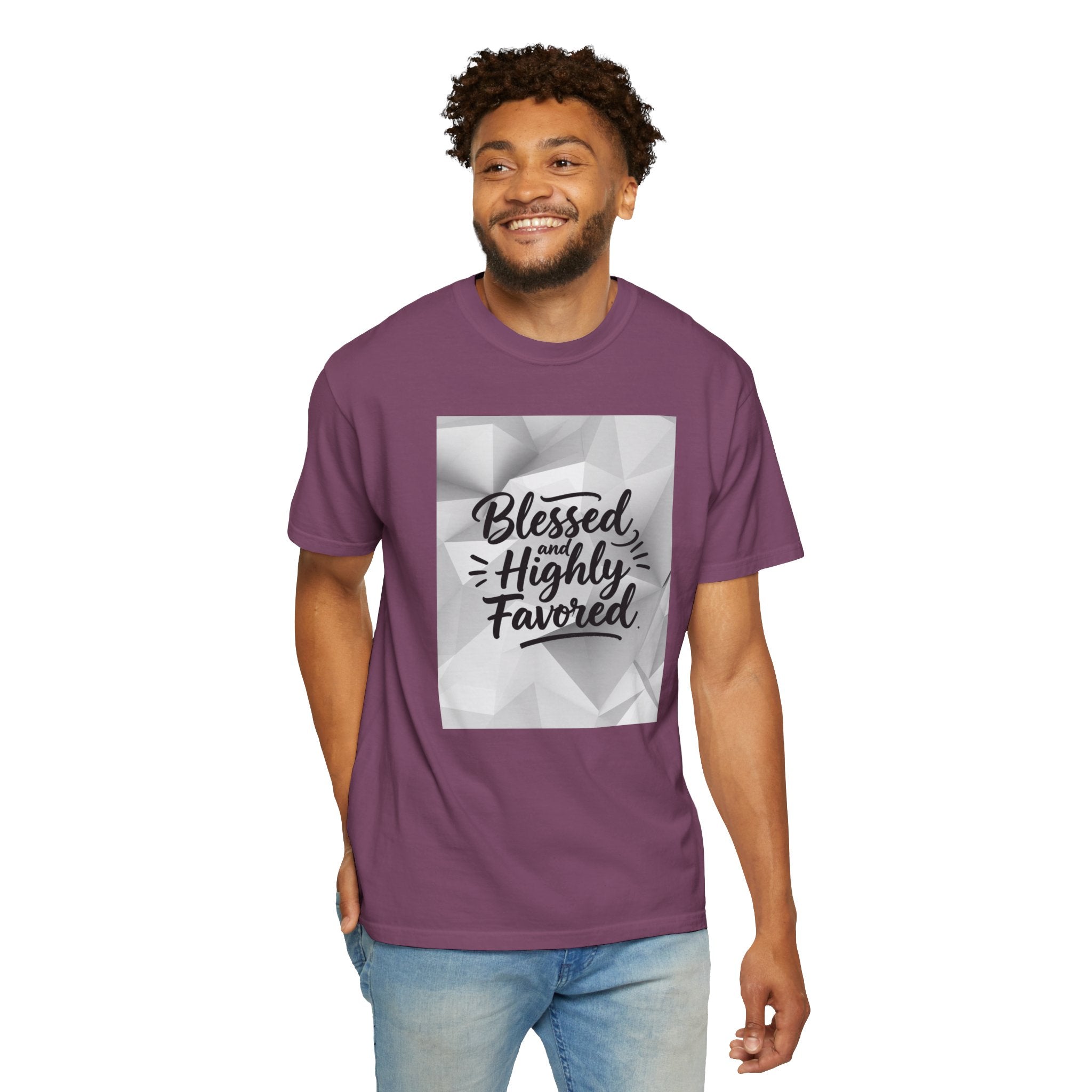 Blessed and Highly Favored T-Shirt — Faith Inspirational Graphic Tee
