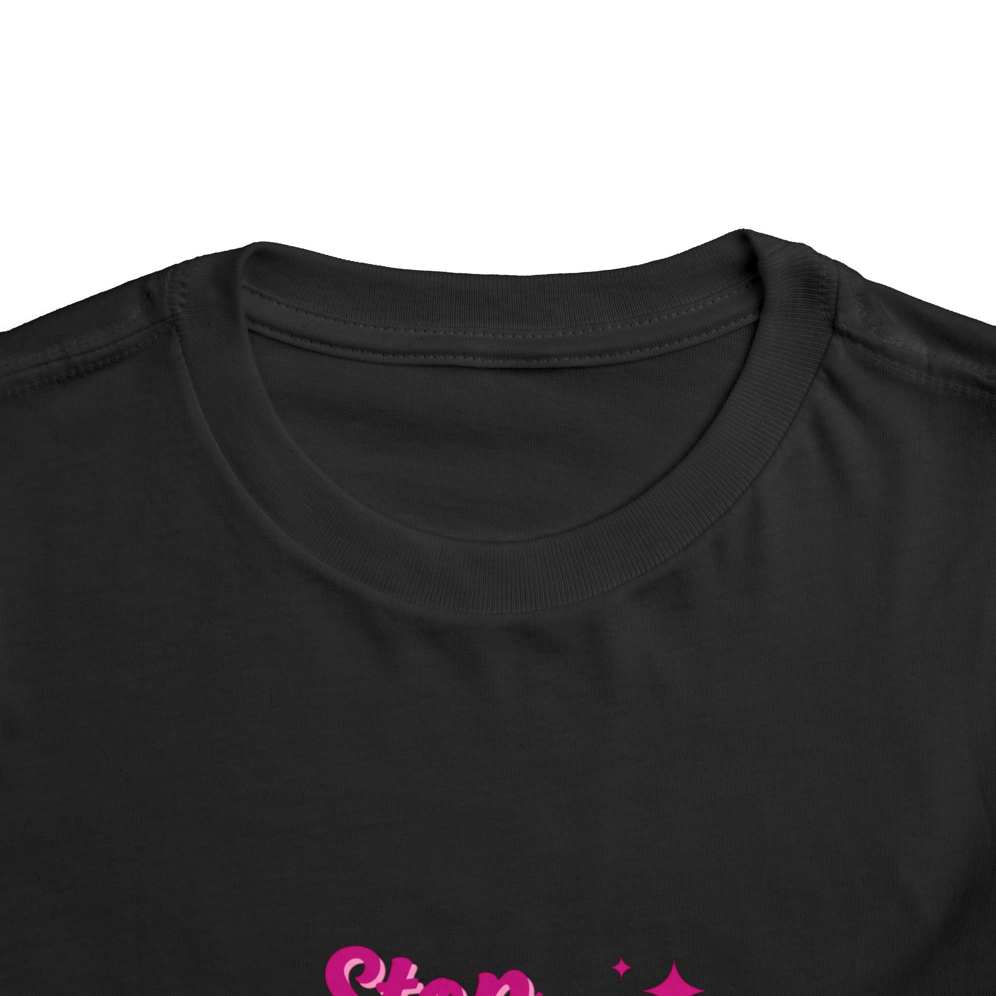Toddler Tee "Stop Hate and Racism" — Pink Social Justice Kids Shirt