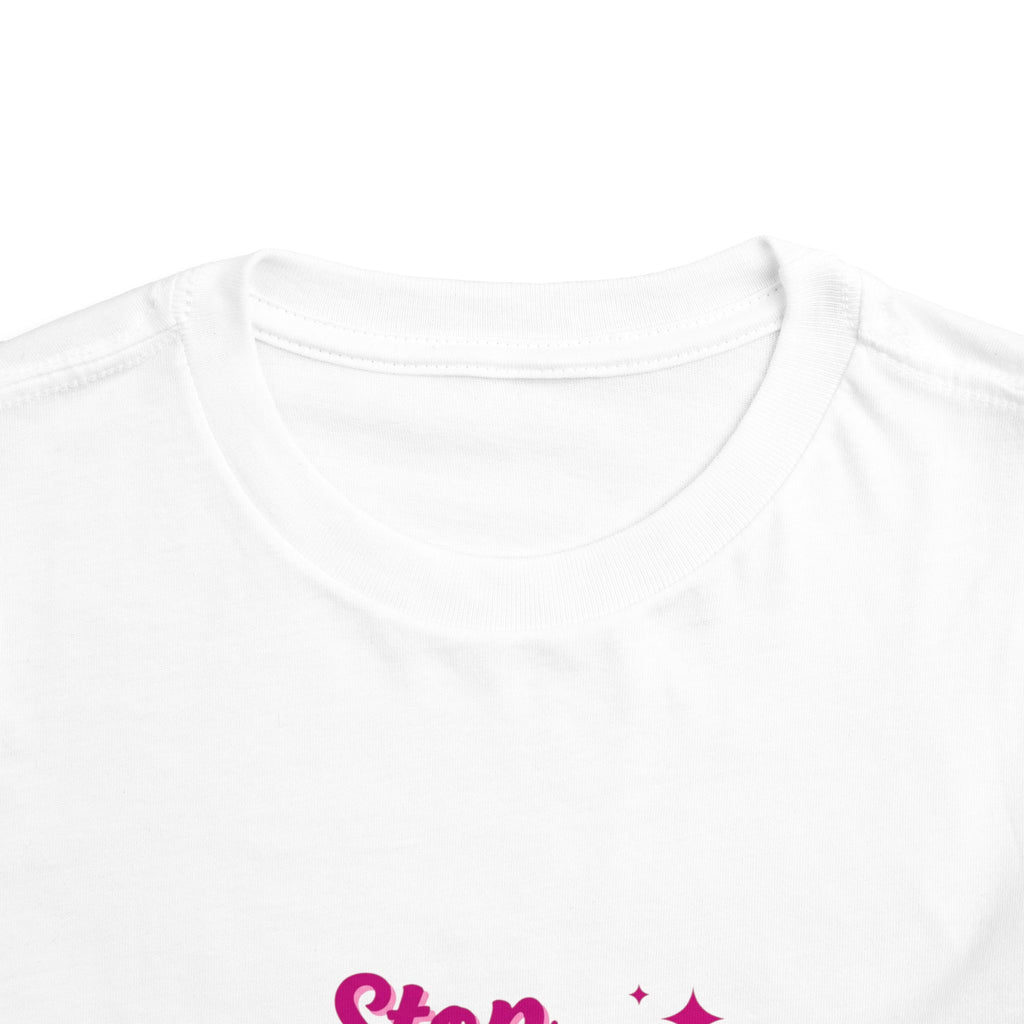 Toddler Tee "Stop Hate and Racism" — Pink Social Justice Kids Shirt