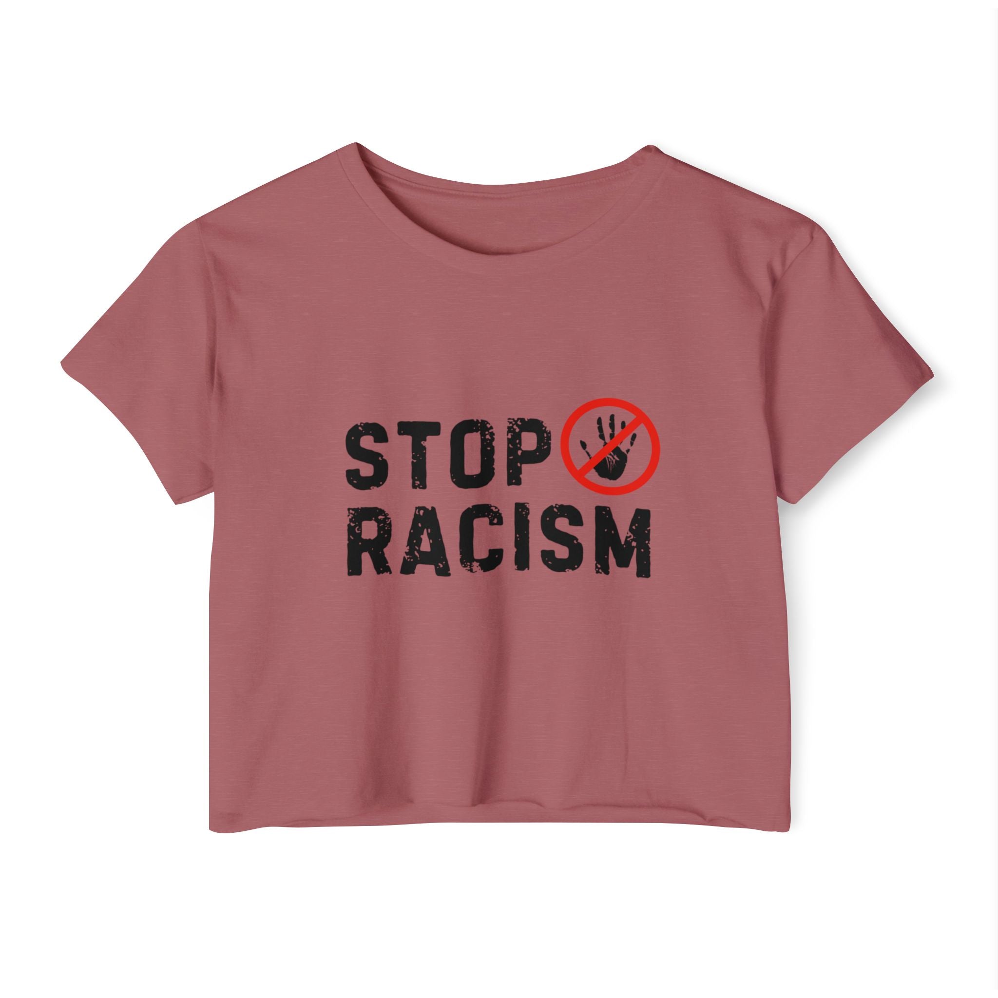 Stop Racism Crop Top — Women's Activist Festival Tee