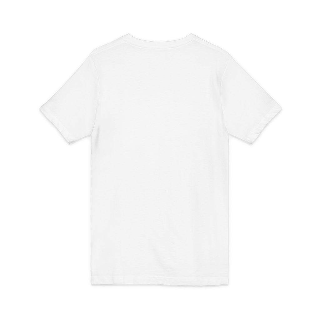 STOP Graphic V-Neck Tee — Bold Typographic Statement Shirt
