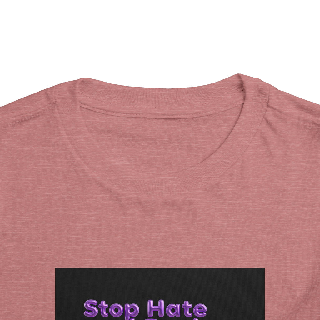 Stop Hate and Racism Toddler Tee — Purple Butterfly Anti-Racism Shirt