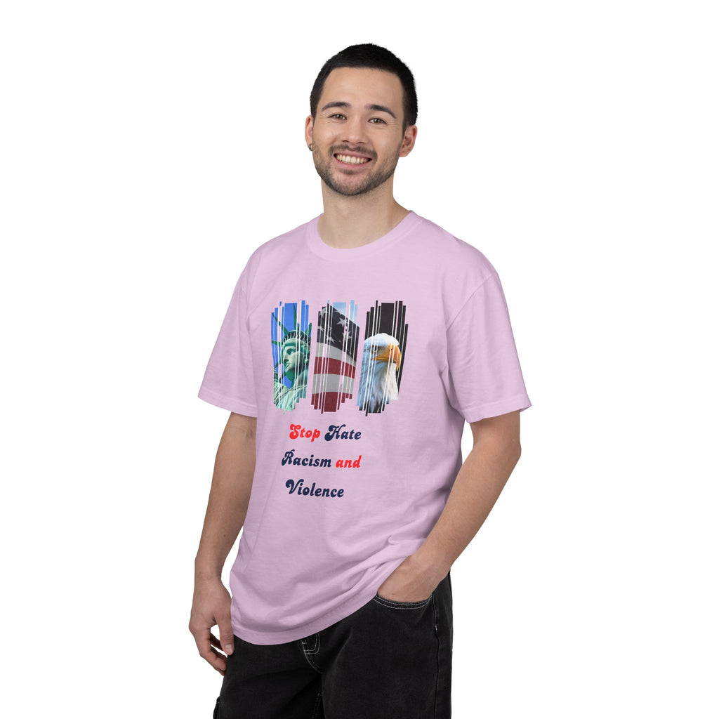 Patriotic 'Stop Hate Racism and Violence' T-Shirt