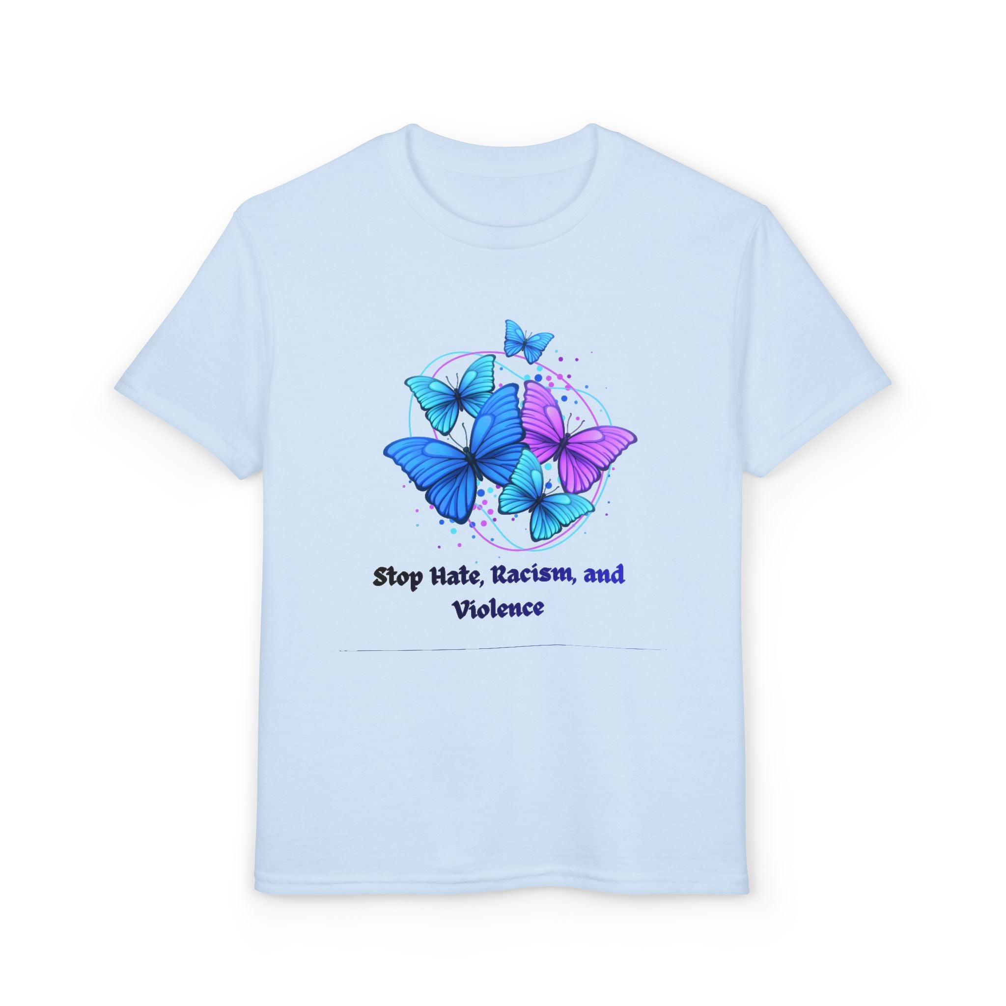 Youth Butterfly Awareness T-Shirt — "Stop Hate, Harassment, and Violence"