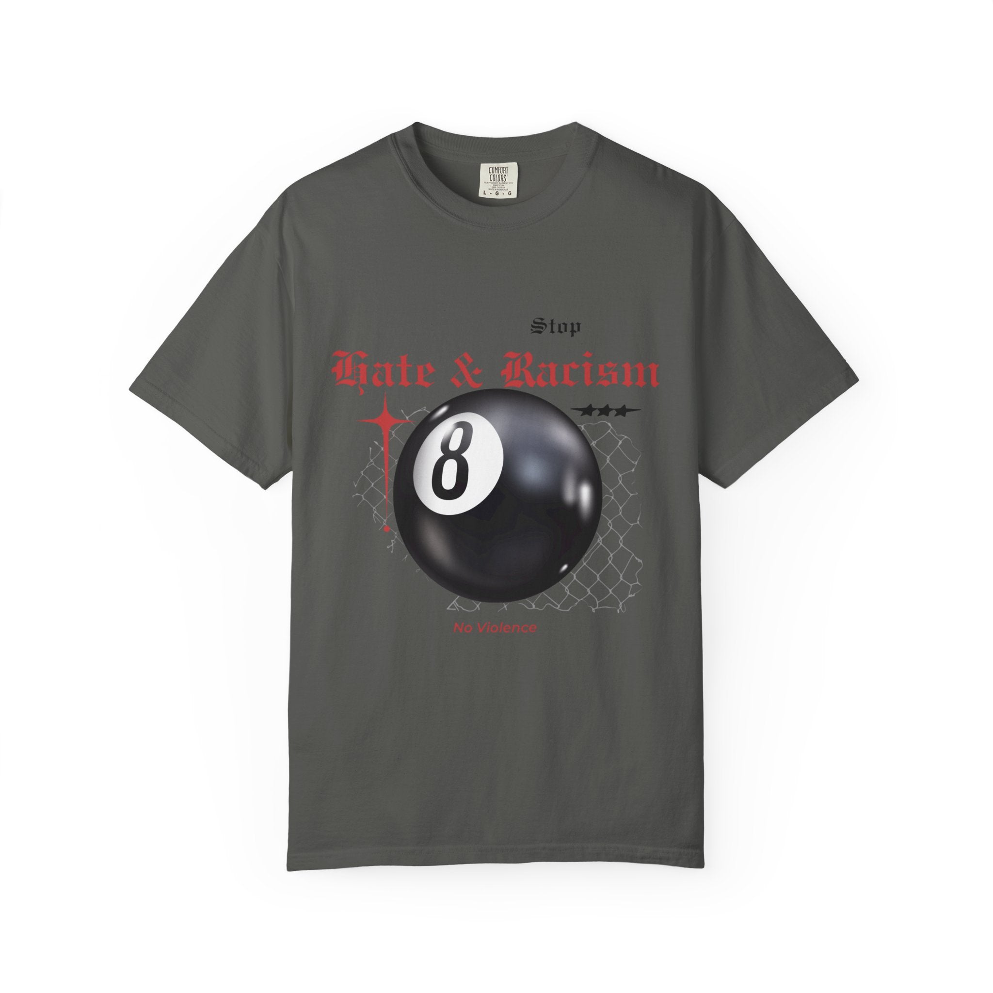 Anti-Racism 8-Ball T-Shirt — Stop Hate & Racism Graphic Tee