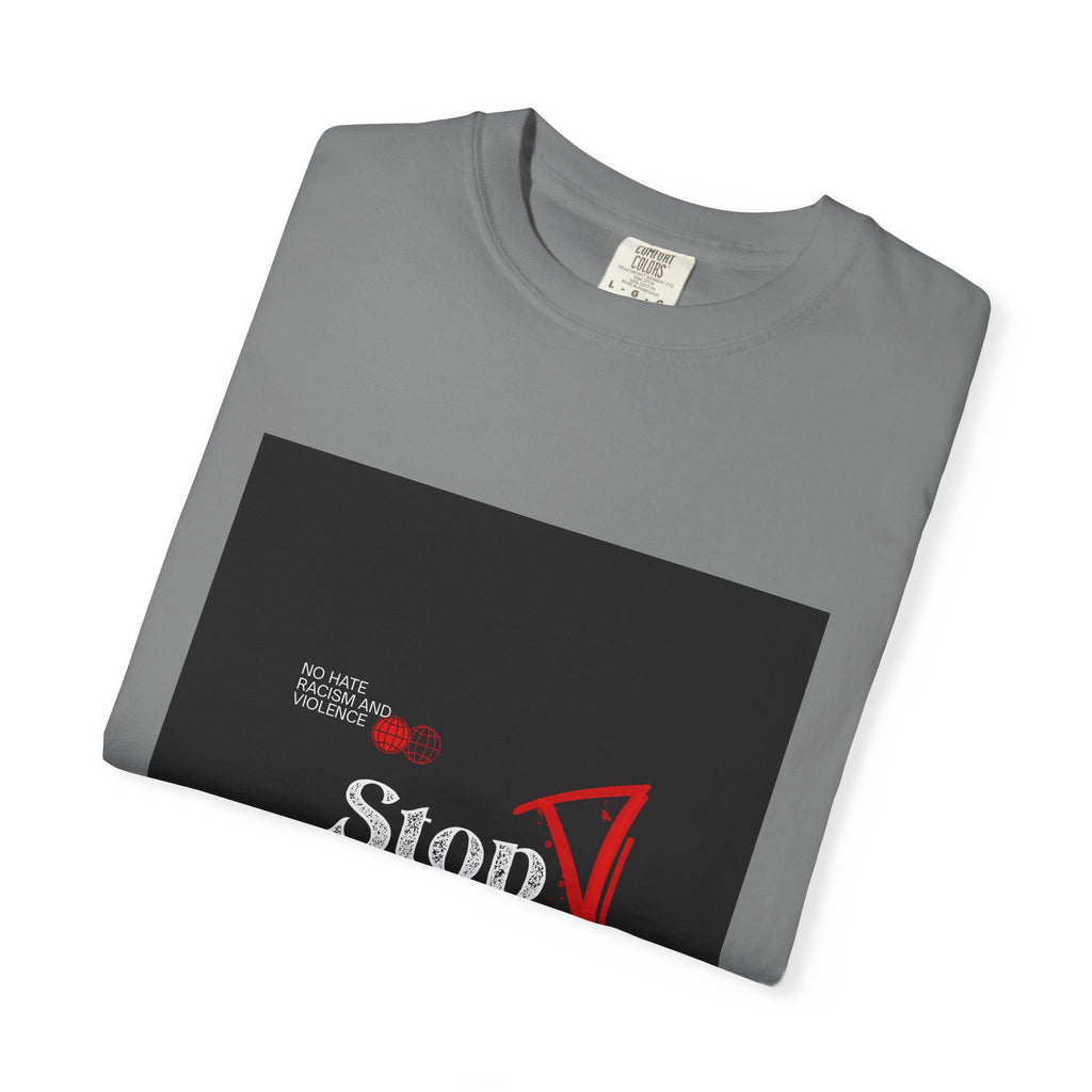Stop Hate T-Shirt — Anti-Hate Protest Tee with Megaphone Graphic