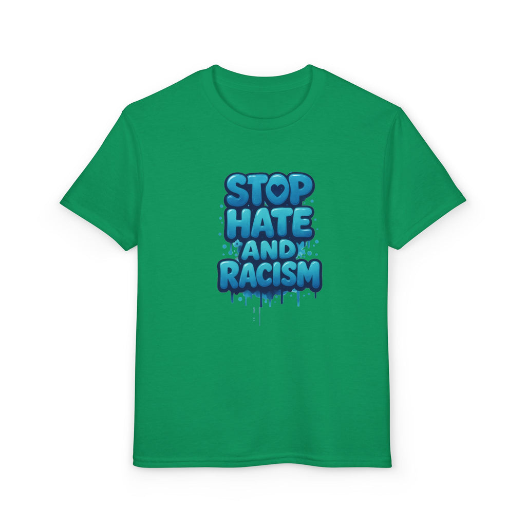 Stop Hate and Racism Youth T-Shirt — Anti-Racism Message Tee
