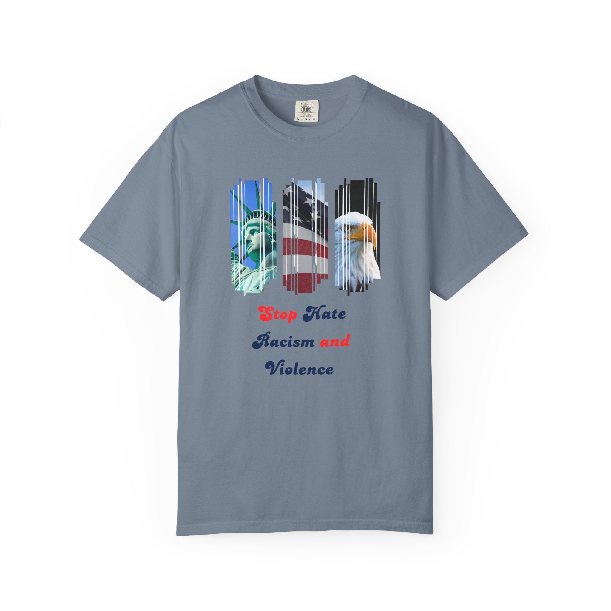 Patriotic 'Stop Hate Racism and Violence' T-Shirt