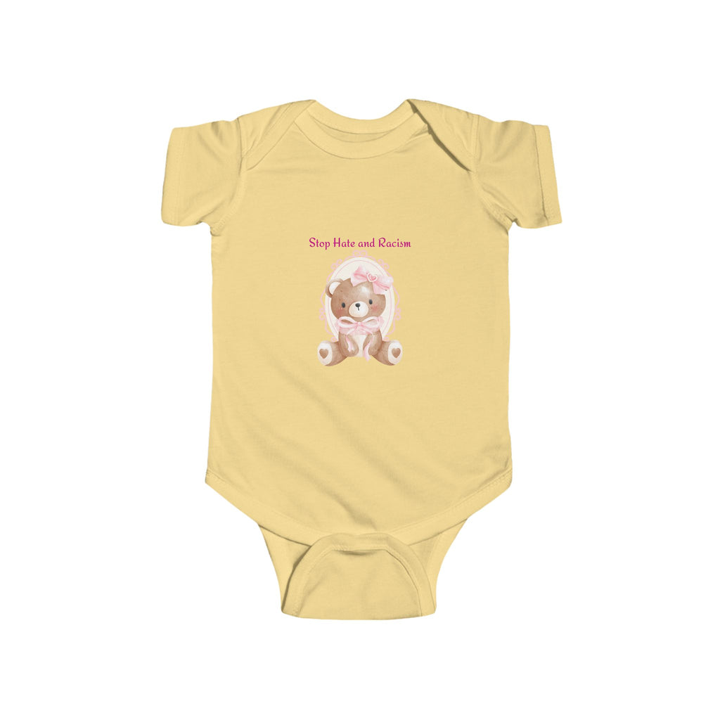 Baby Bodysuit - Cute Teddy Bear "Stay Cute and Sweet" Infant Onesie