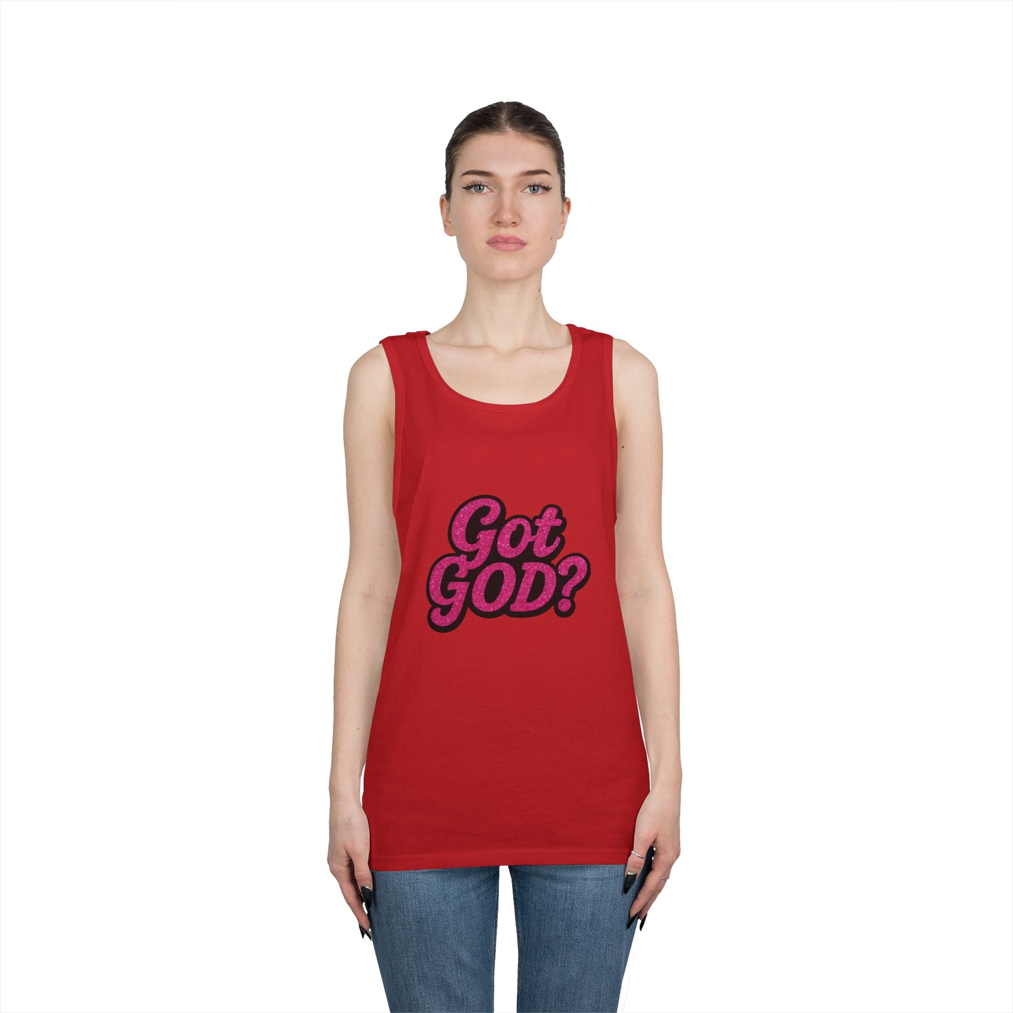 Got God? Pink Retro Graphic Tank Top — Christian Faith Statement Tee