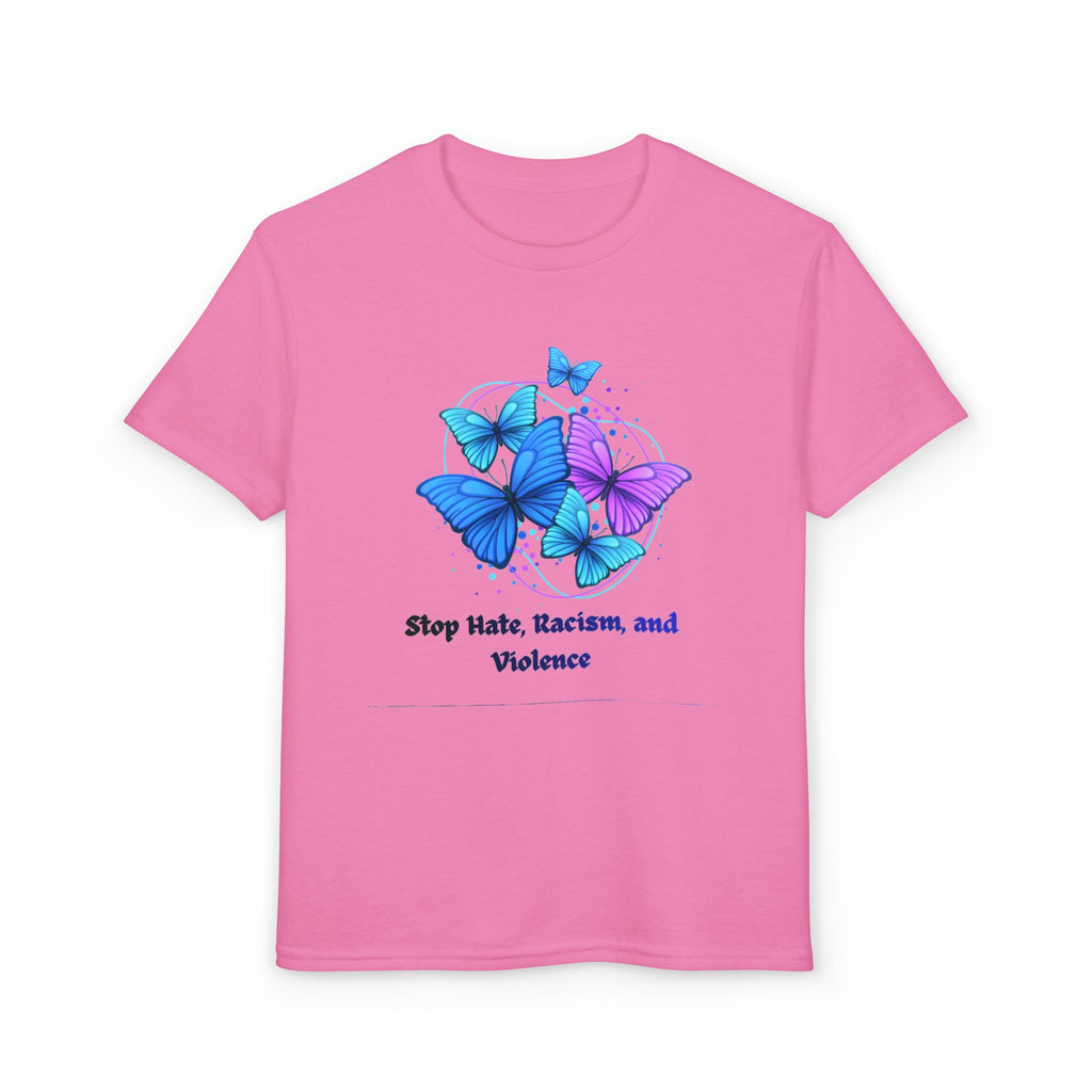 Youth Butterfly Awareness T-Shirt — "Stop Hate, Harassment, and Violence"