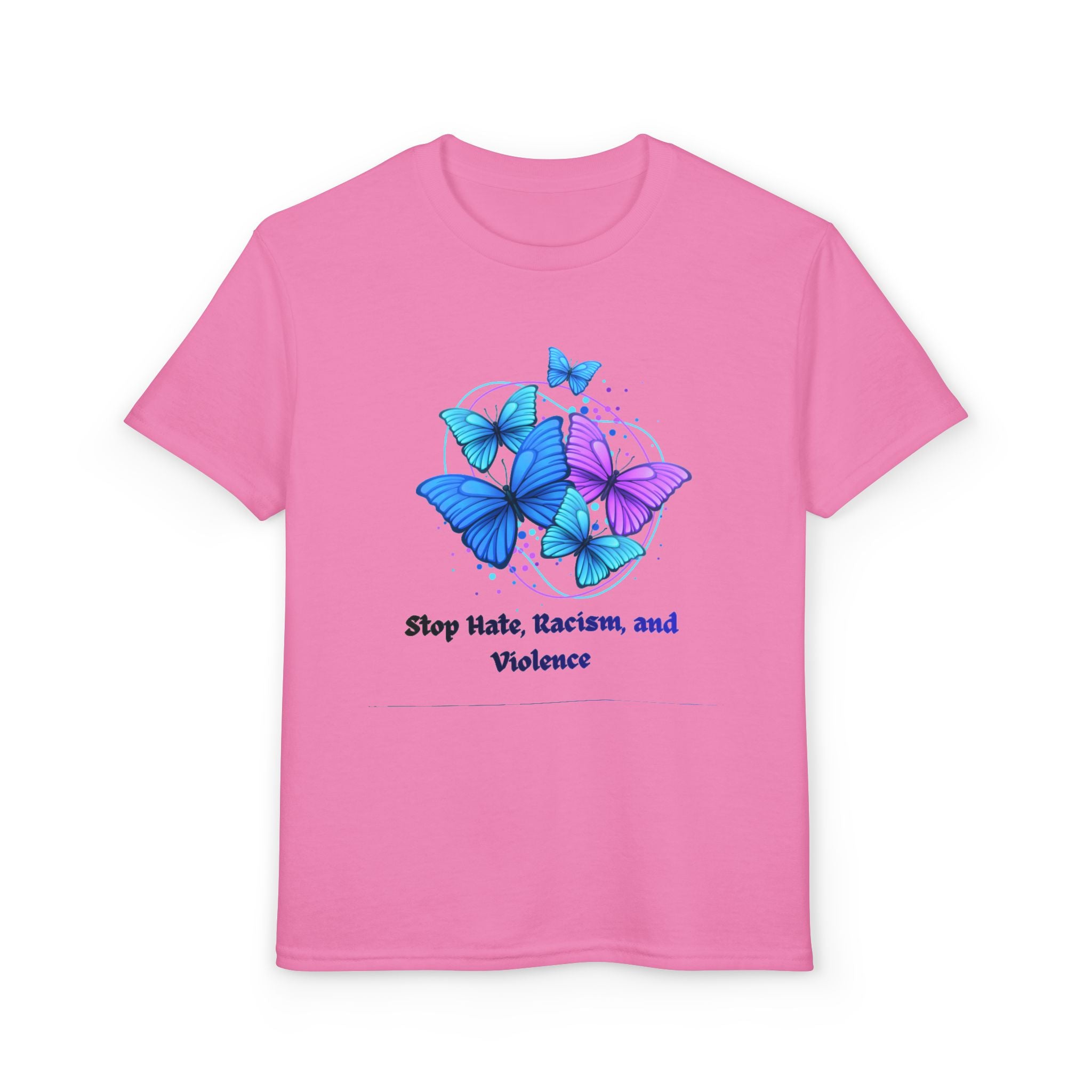 Youth Butterfly Awareness T-Shirt — "Stop Hate, Harassment, and Violence"