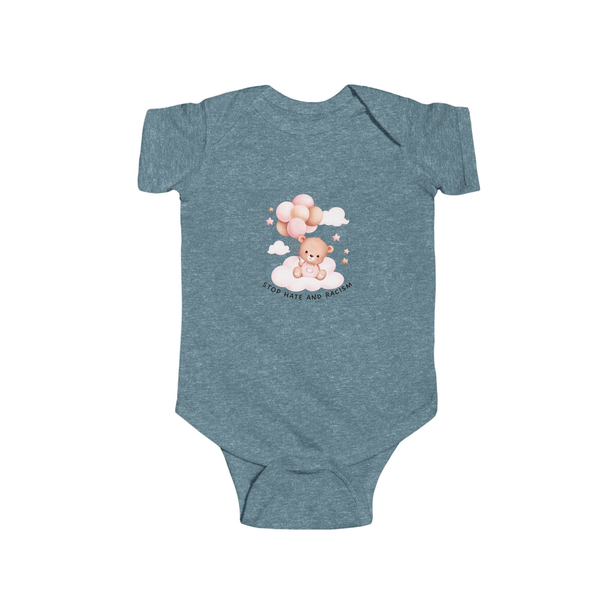 Baby Bodysuit - Cute Teddy with Balloons "Love You Baby" Newborn Onesie