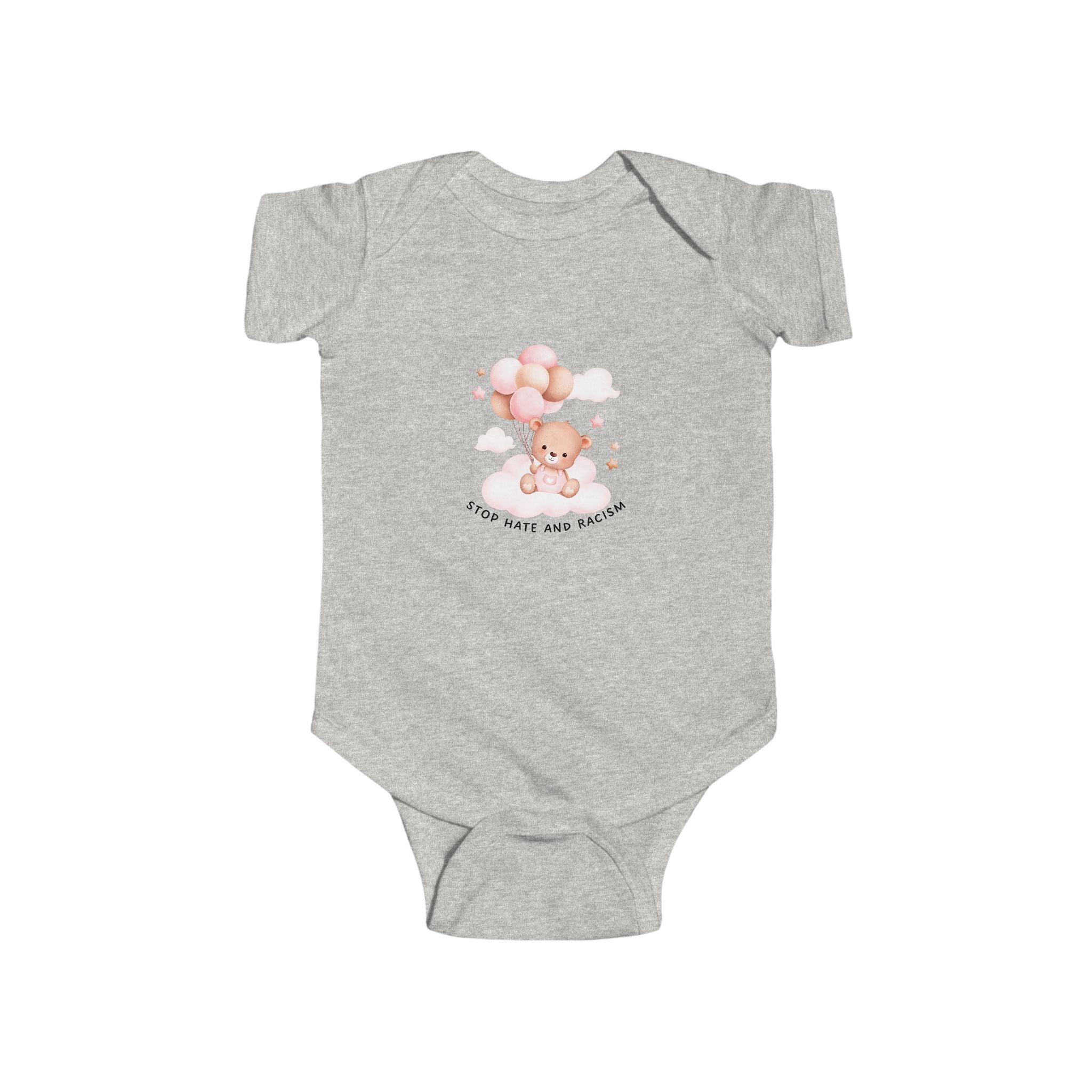 Baby Bodysuit - Cute Teddy with Balloons "Love You Baby" Newborn Onesie