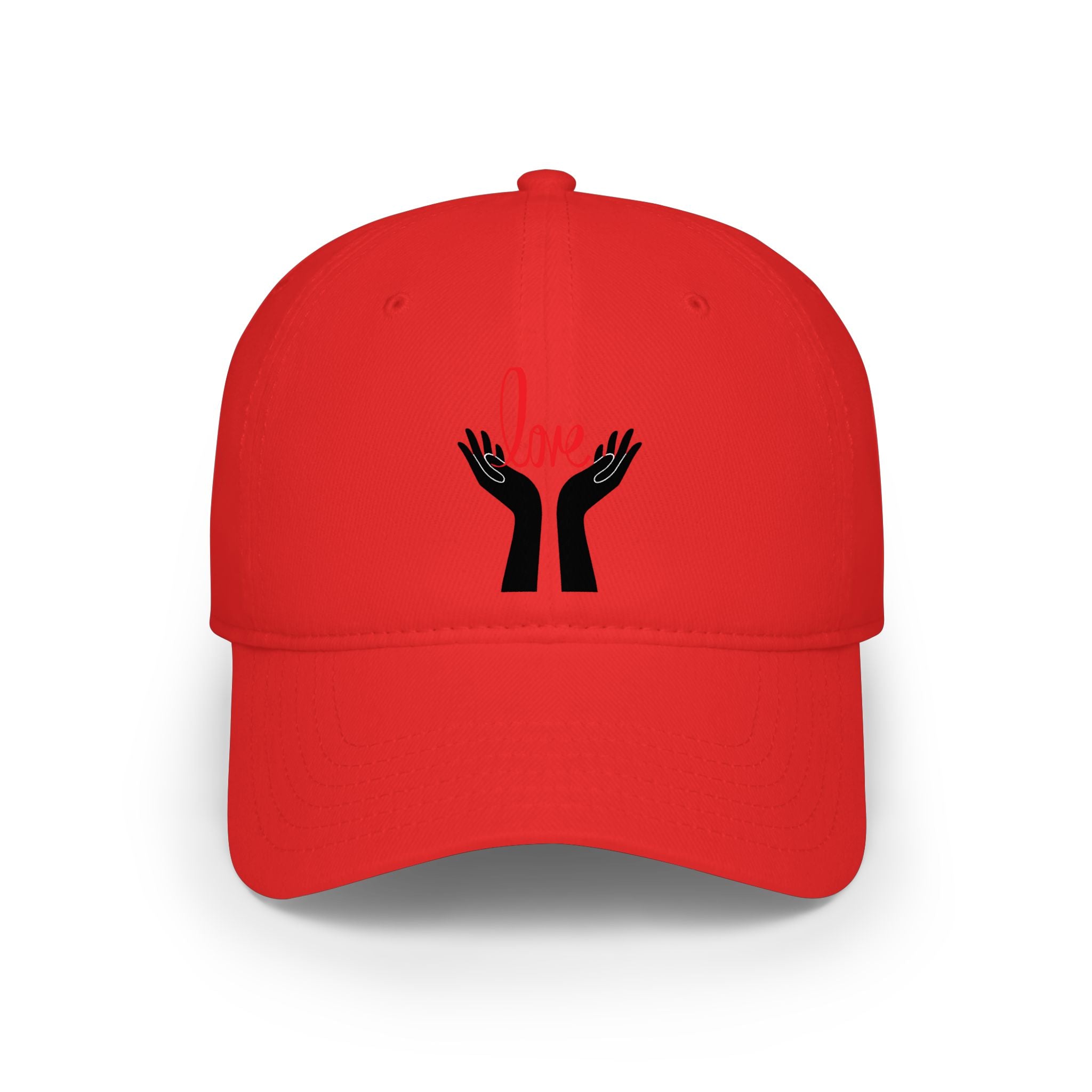 Prayer Hands Baseball Cap — Minimal Black Hands Embroidered Low Profile Hat