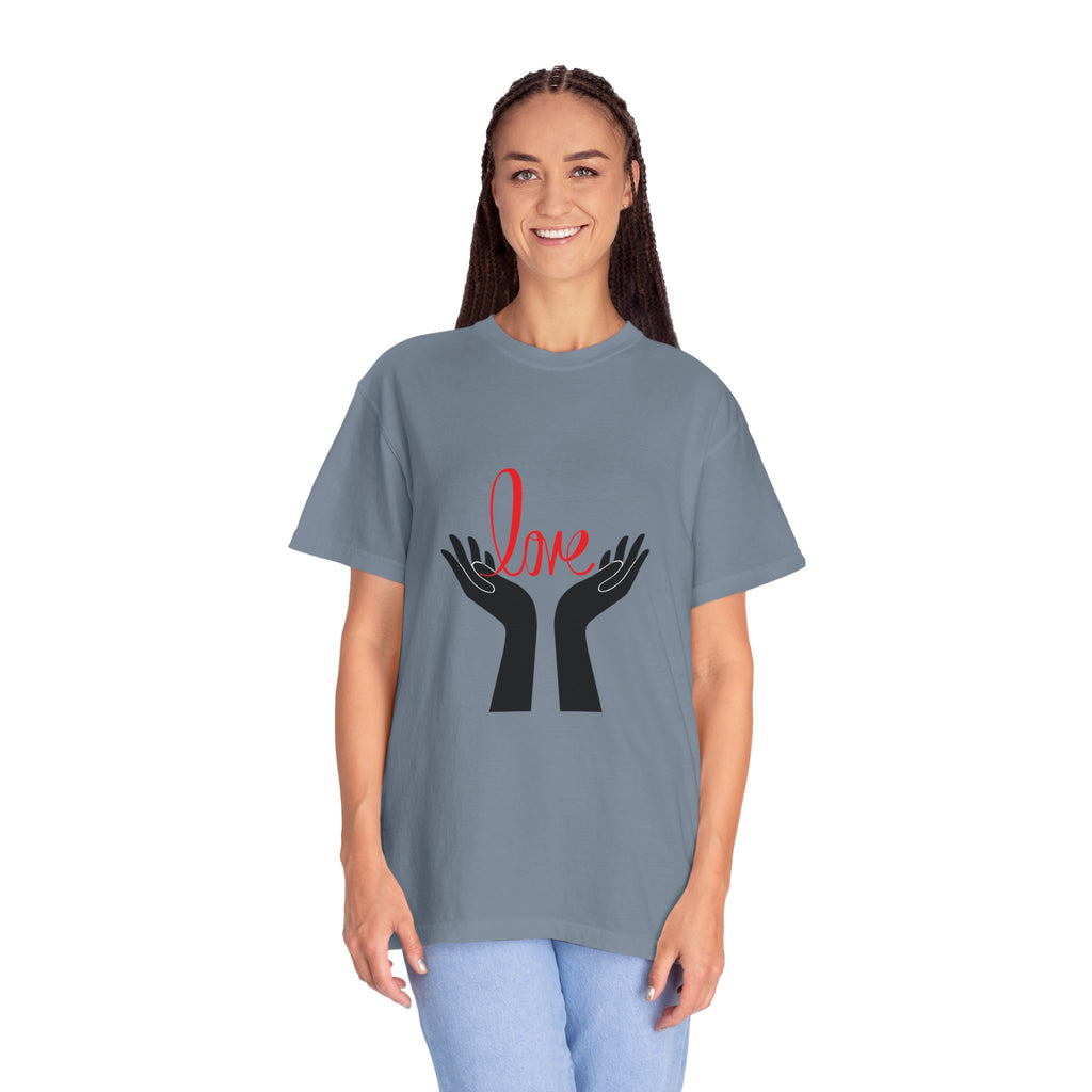 Love Hands T-Shirt — Minimalist Heart Hands Graphic Tee