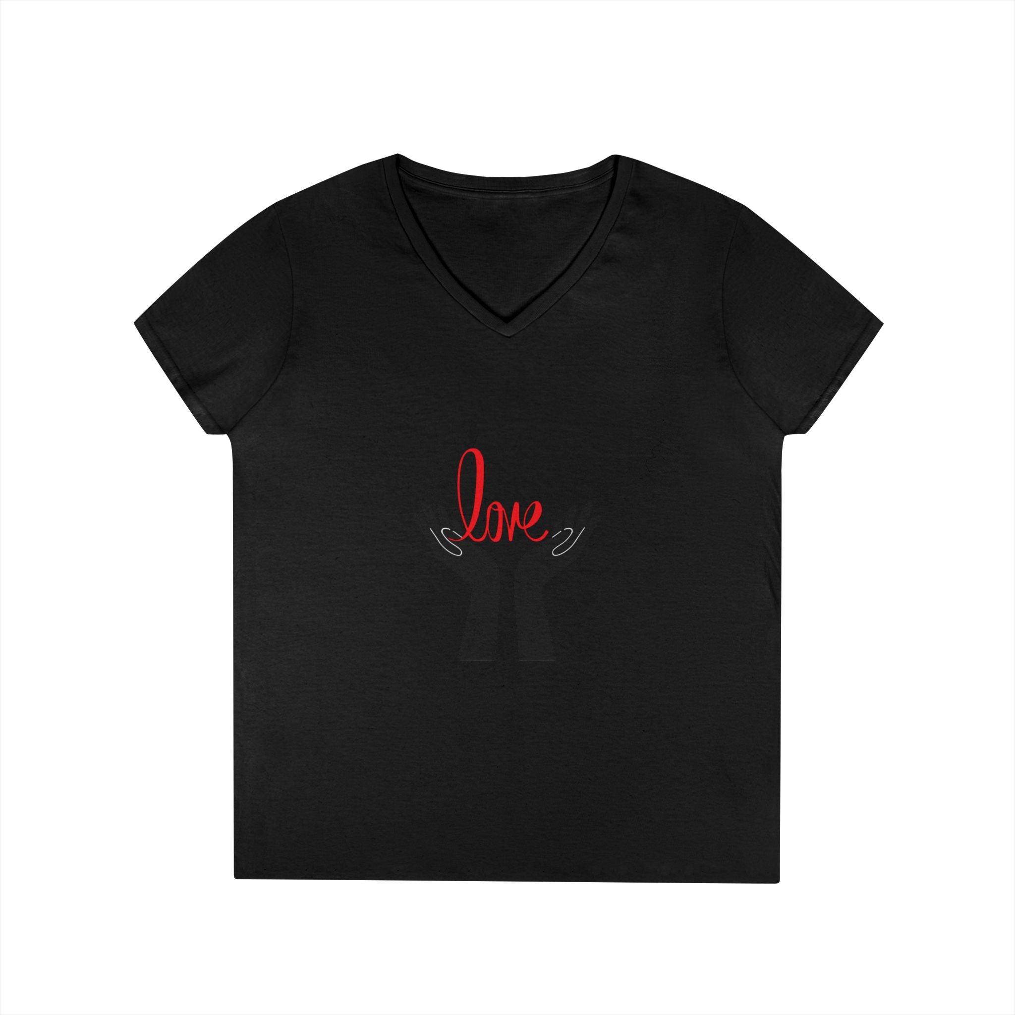 Love Hands V-Neck Tee — Women's Graphic Love T-Shirt