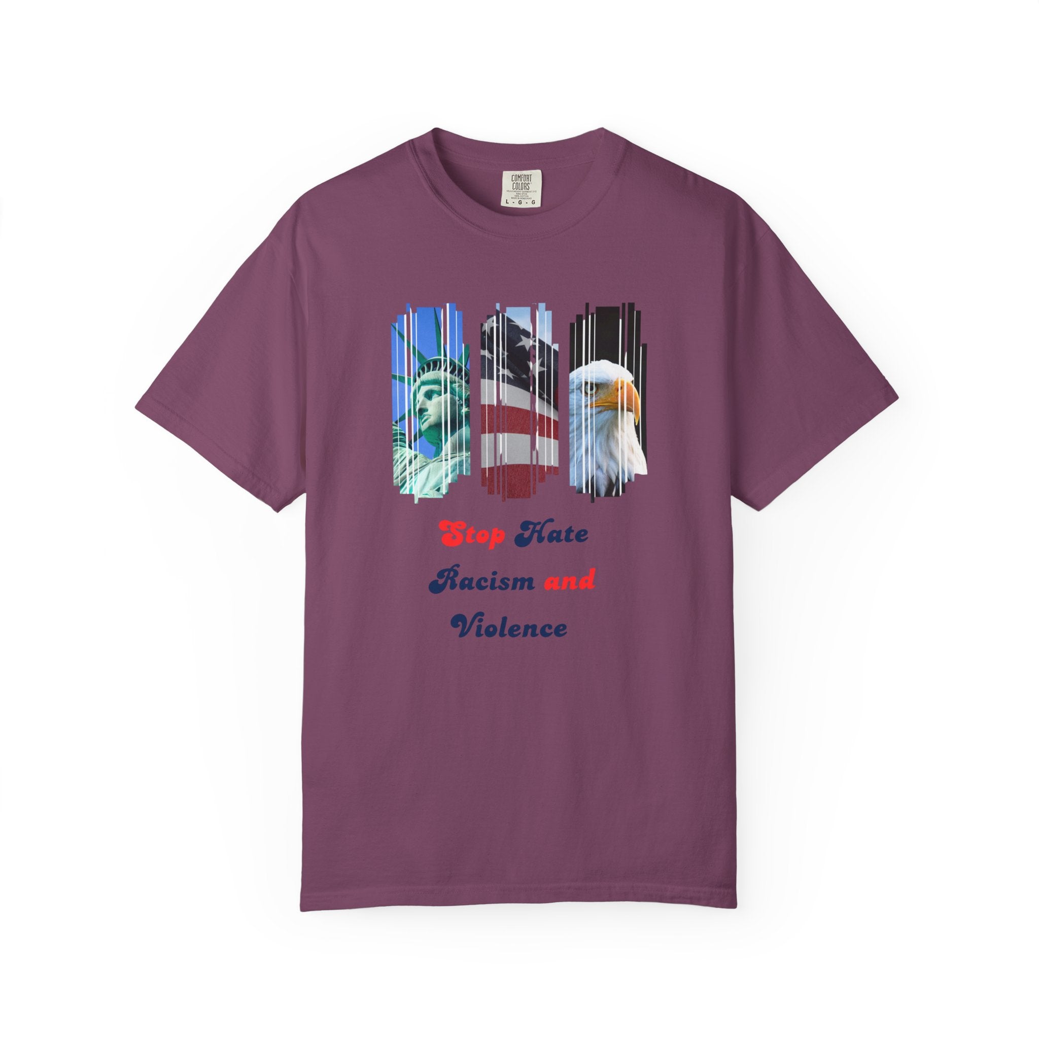Patriotic 'Stop Hate Racism and Violence' T-Shirt