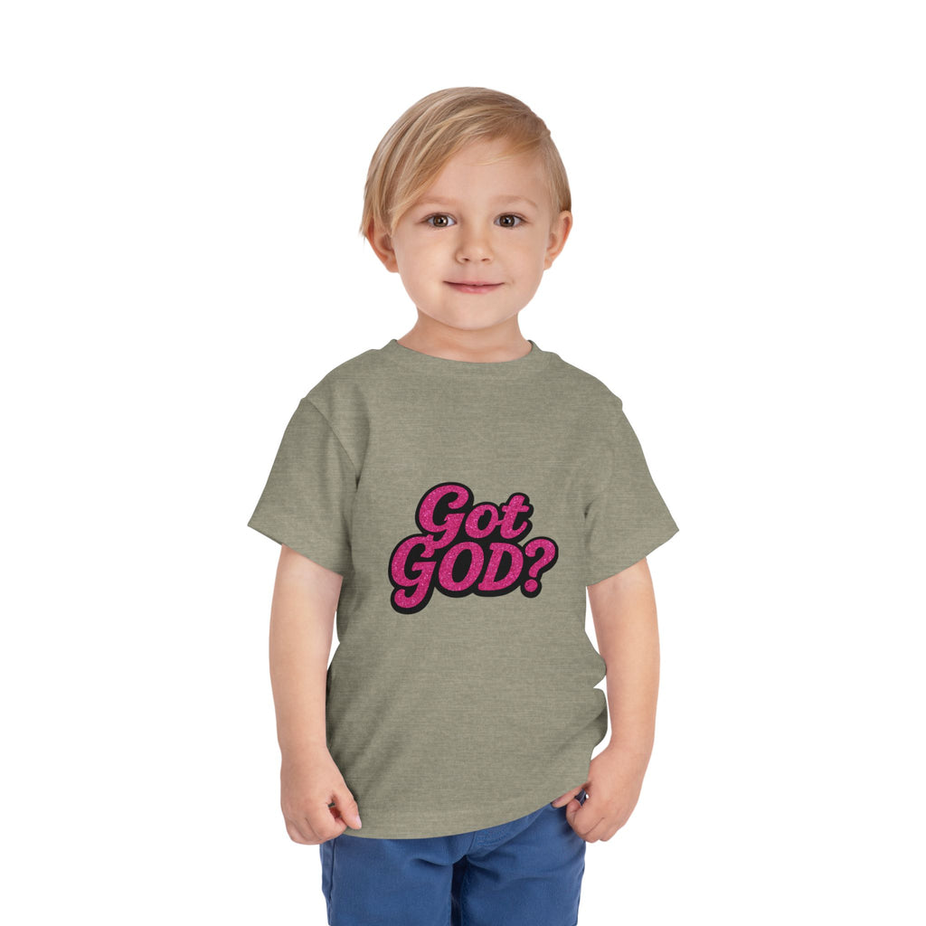 Toddler Tee - "Got GOD?" Pink Retro Christian Graphic Shirt