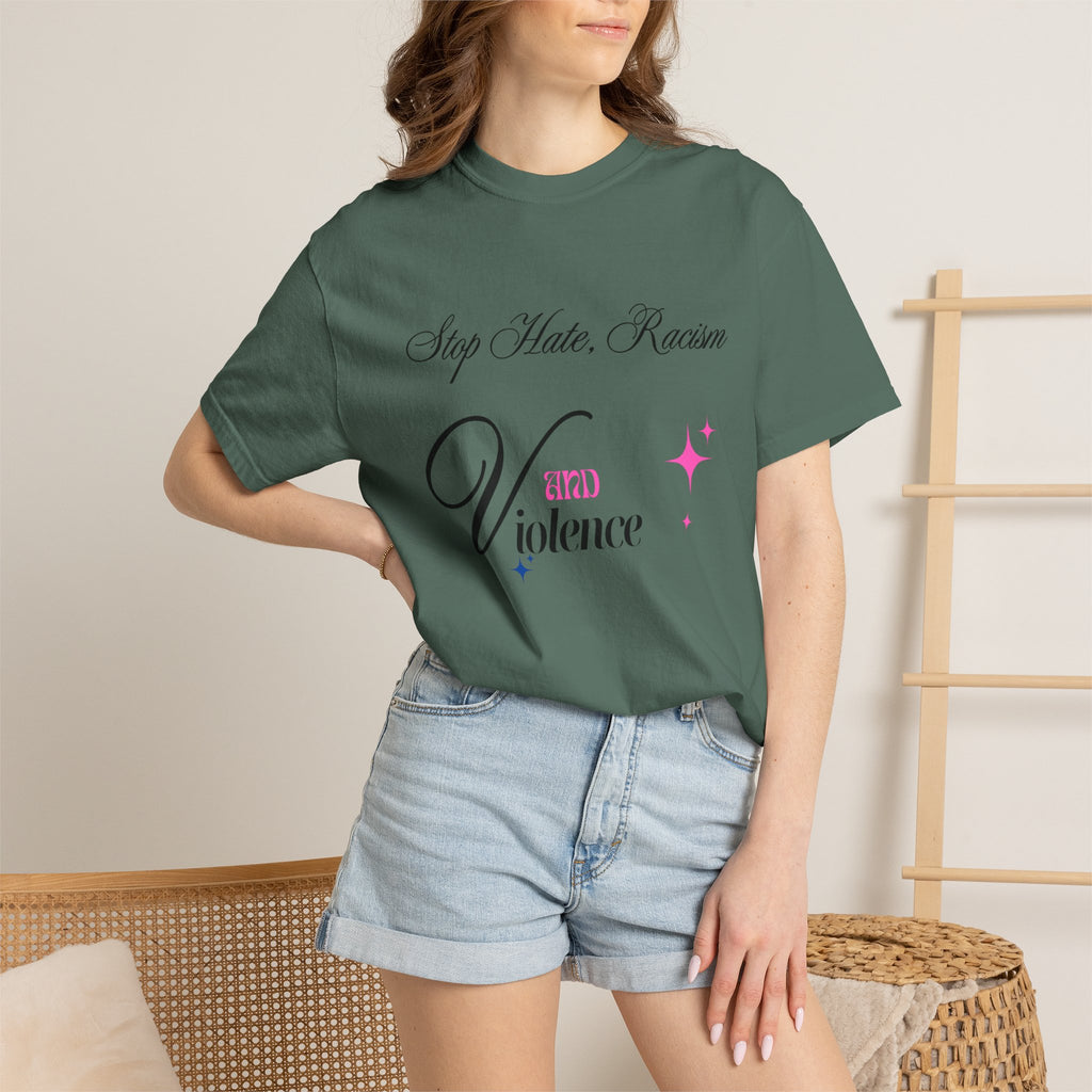 Stop Hate, Racism and Violence T-Shirt – Anti-Racism Awareness Tee