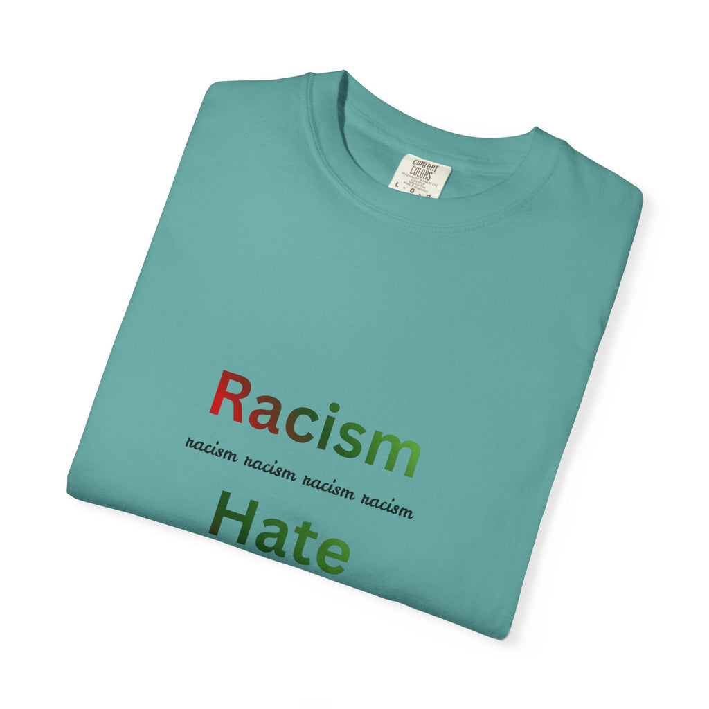 Christian Message T-Shirt — 'Racism Hate Violence' Anti-Hate Tee with John 14:6 Back Quote