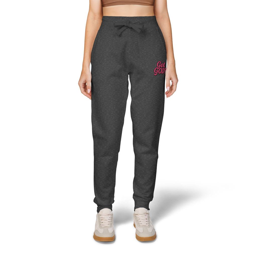 Embroidered 'Get Yours' Fleece Sweatpants — Cozy White Joggers