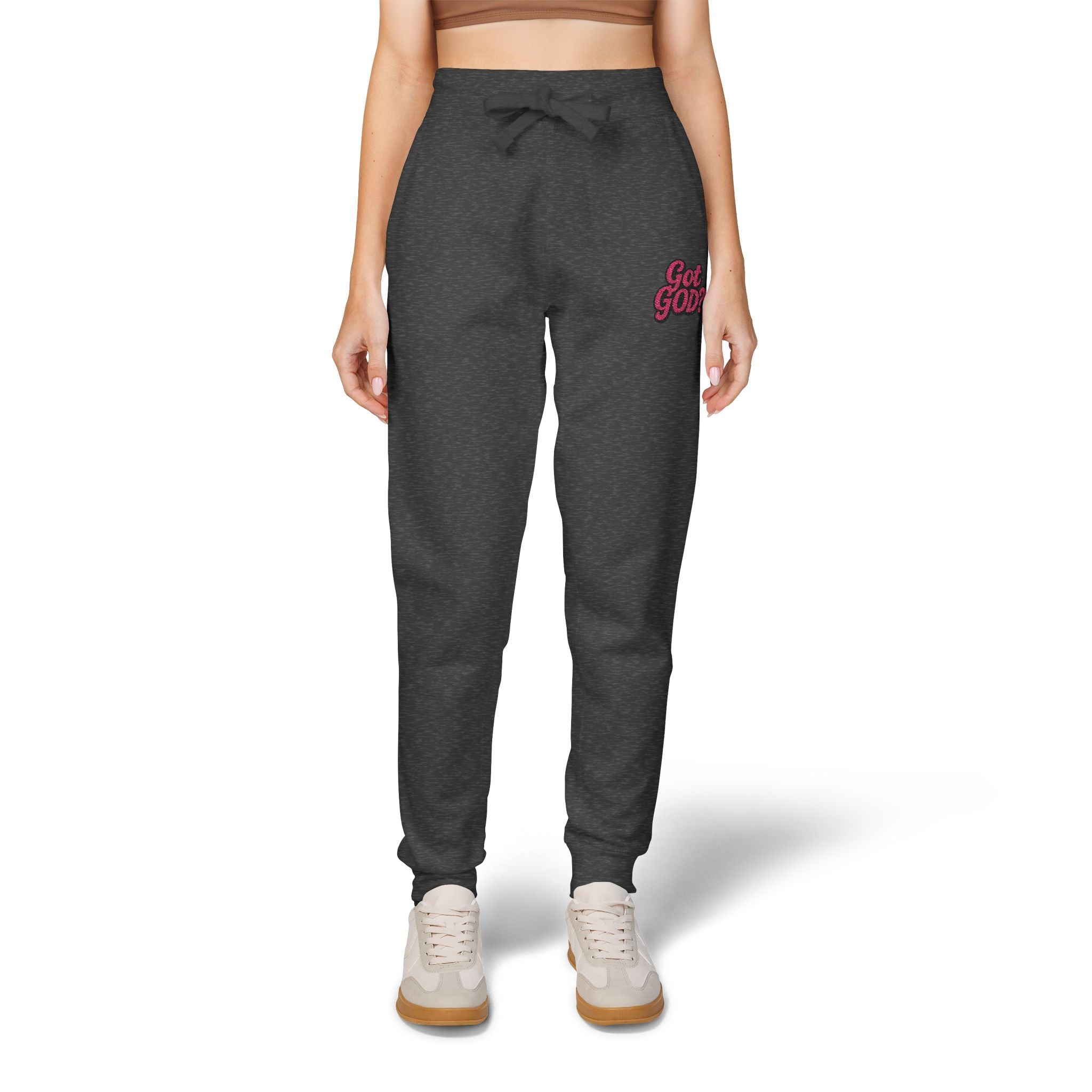 Embroidered 'Get Yours' Fleece Sweatpants — Cozy White Joggers