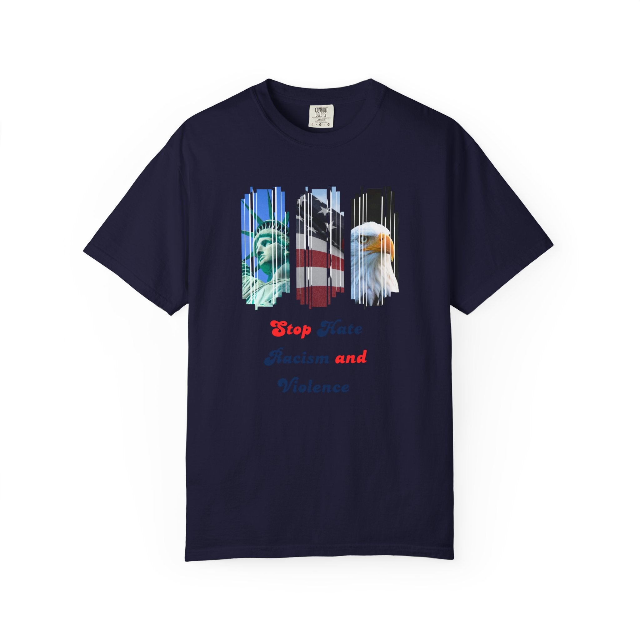 Patriotic 'Stop Hate Racism and Violence' T-Shirt