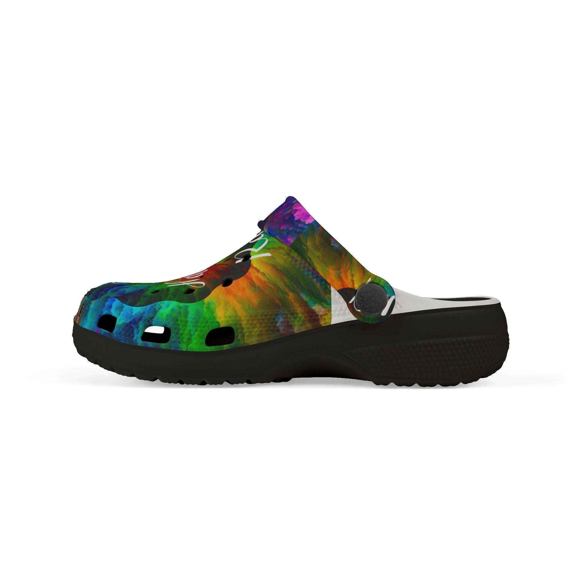 Kids Foam Clogs — "Stop Hate and Racism" Colorful Tie-Dye Anti-Racism Slip-Ons