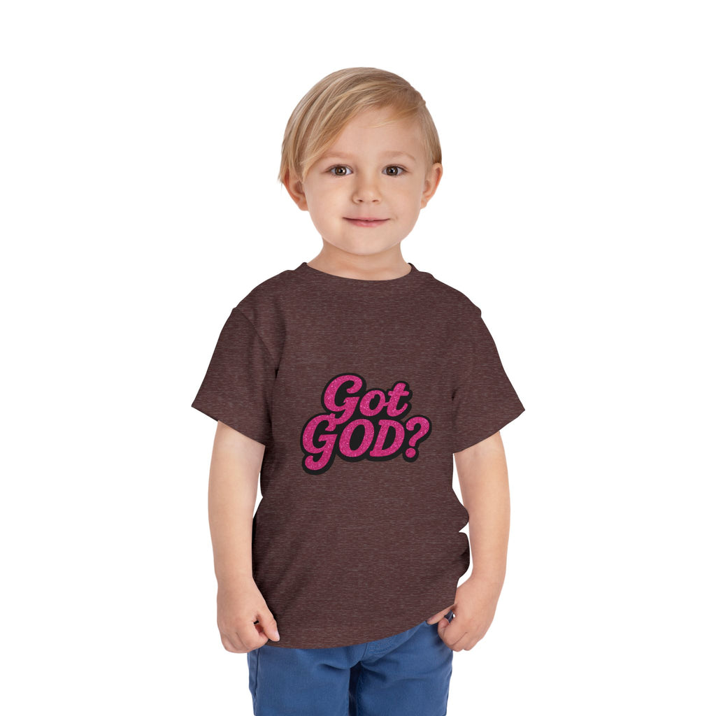 Toddler Tee - "Got GOD?" Pink Retro Christian Graphic Shirt