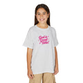 Youth T-Shirt — "God Is Good Time!" Pink Script Faith Tee