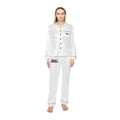Women's Satin Pajama Set — Luxe White Sleepwear with Pocket Detail