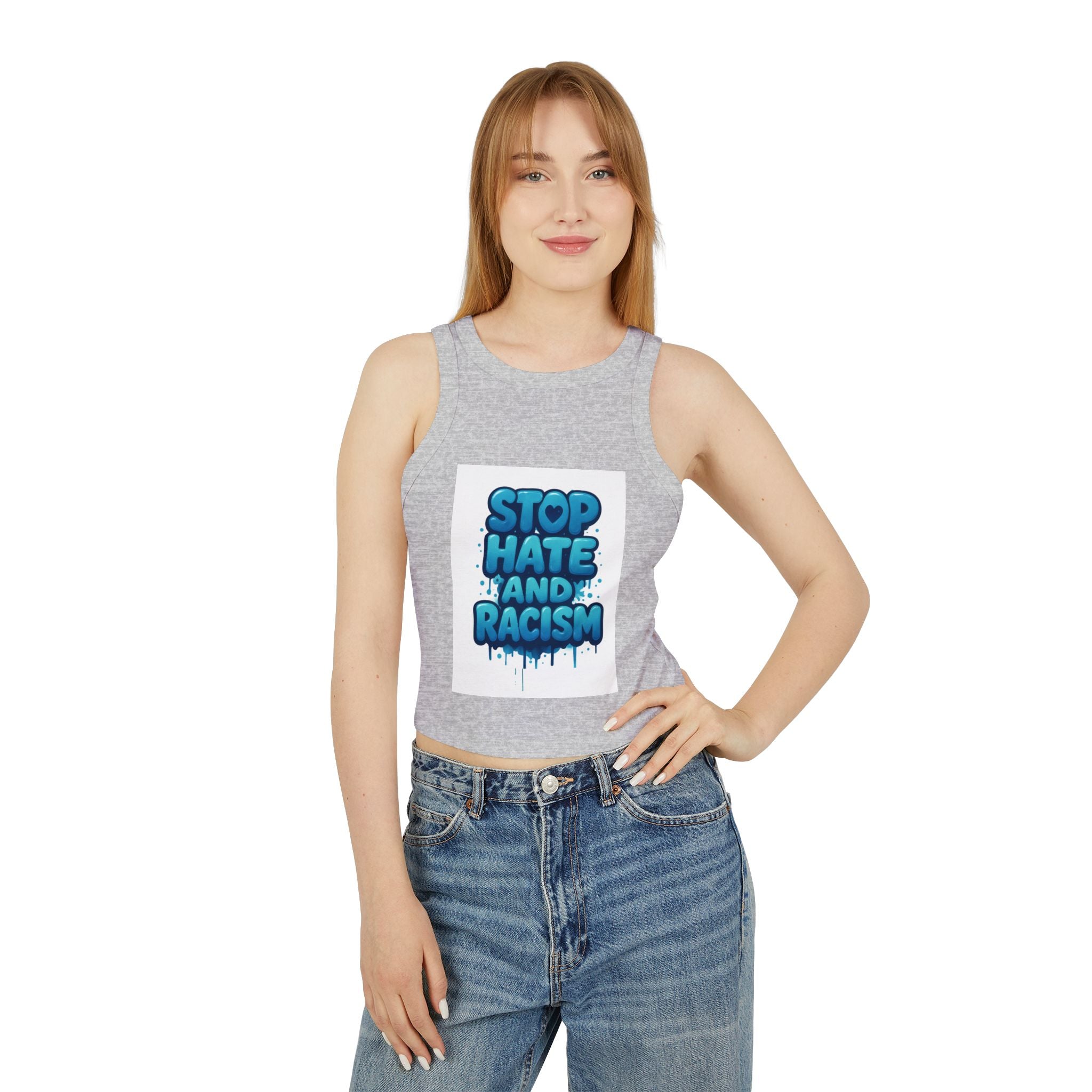 Stop Hate And Racism Racer Tank Top