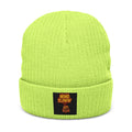 Embroidered 'Mind Blown' Flame Beanie — Ribbed Knit Winter Hat