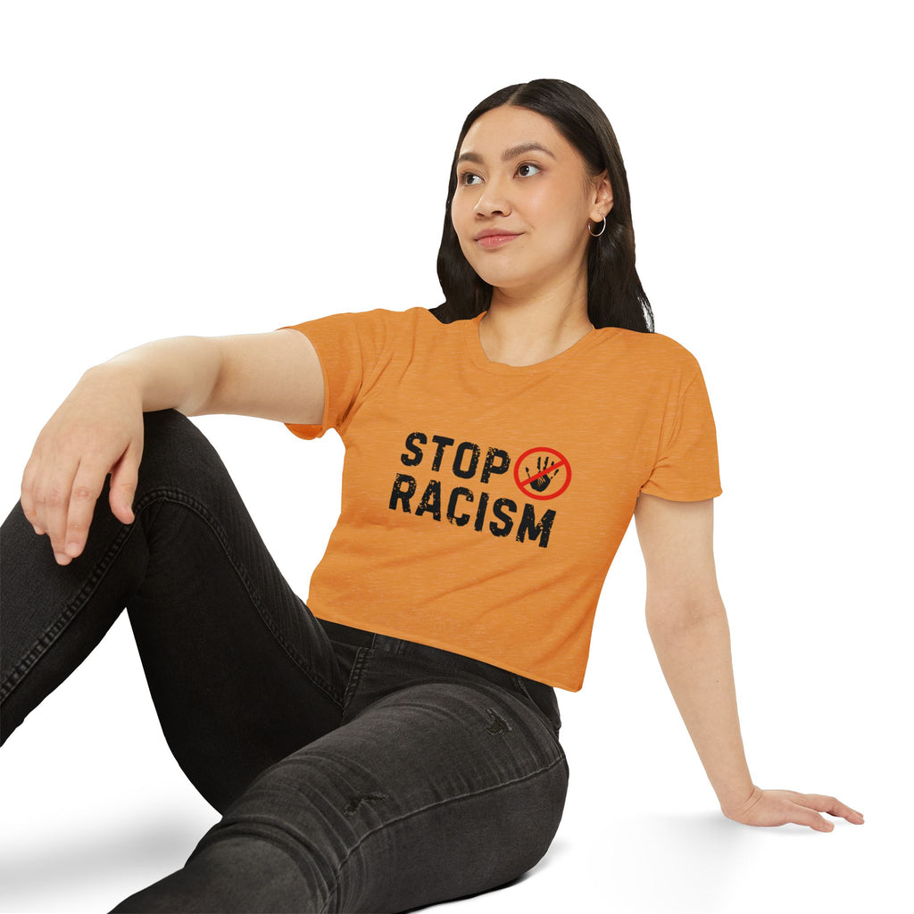 Stop Racism Crop Top — Women's Activist Festival Tee