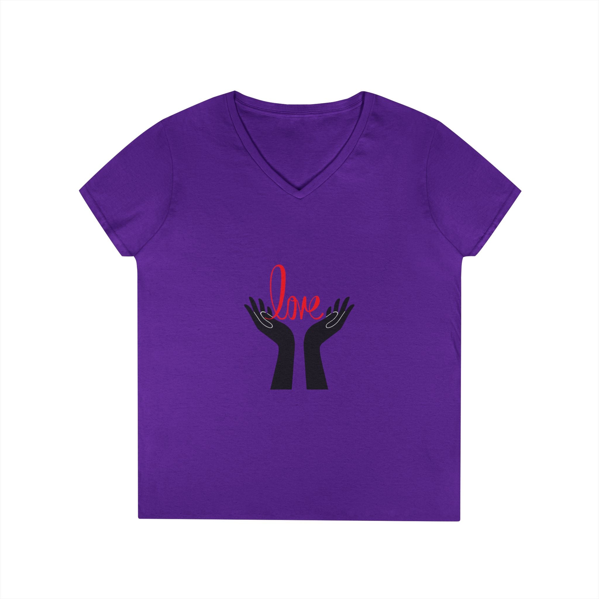 Love Hands V-Neck Tee — Women's Graphic Love T-Shirt