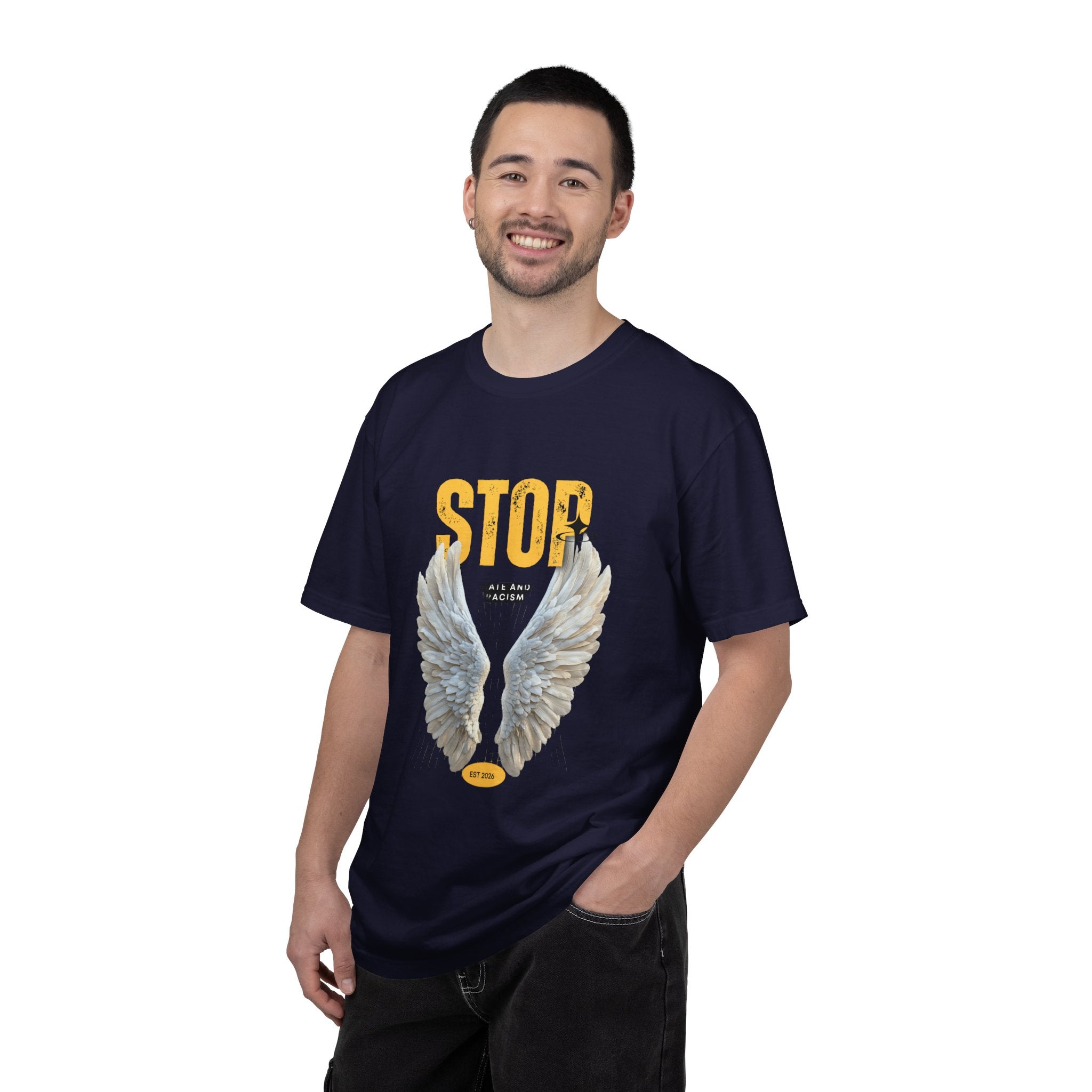 Angel Wings "STOP" Graphic T‑Shirt