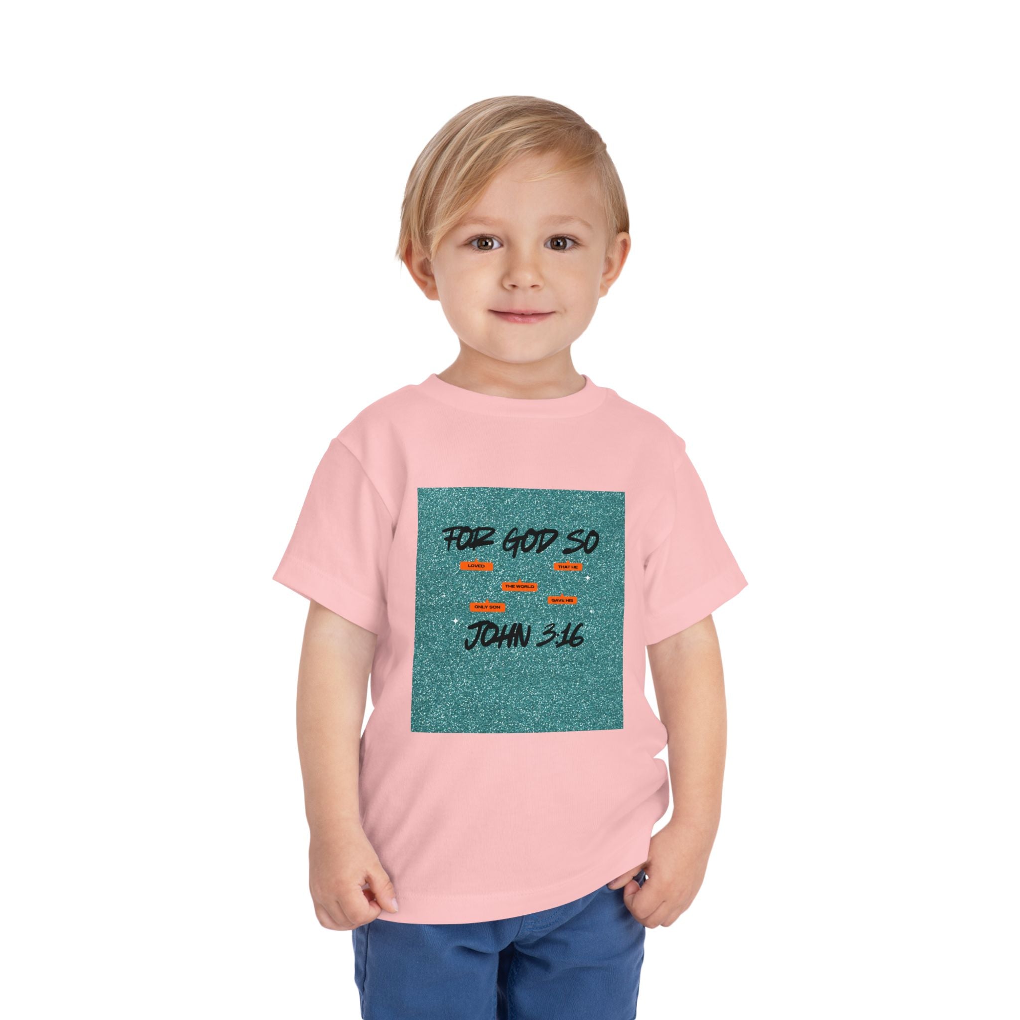 Toddler Tee — "For God So" John 3:16 Christian Kids Shirt