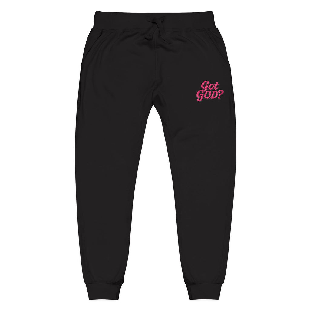 Embroidered 'Get Yours' Fleece Sweatpants — Cozy White Joggers